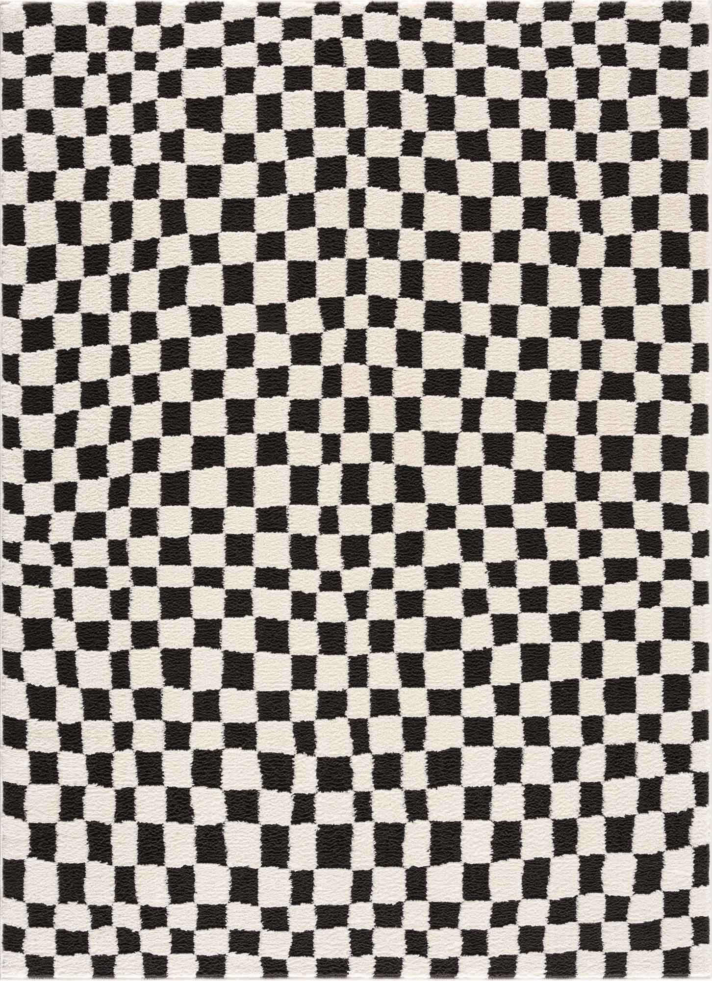 Bello Checkered Plush Rug  Machine Woven  High Pile