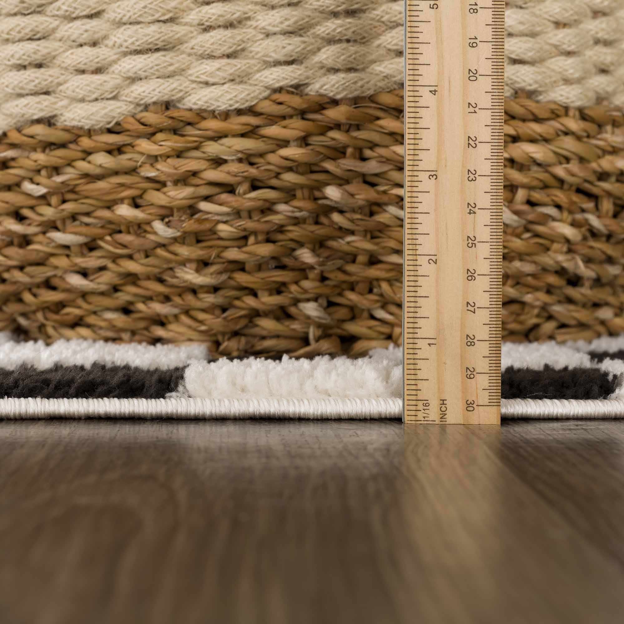 Bello Checkered Plush Rug  Machine Woven  High Pile