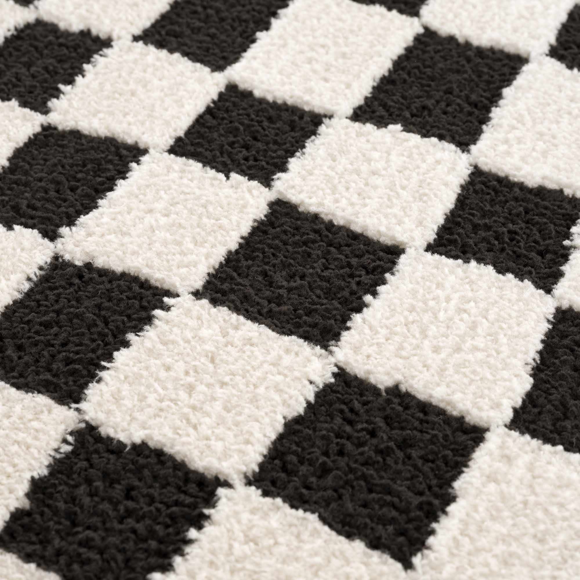 Bello Checkered Plush Rug  Machine Woven  High Pile