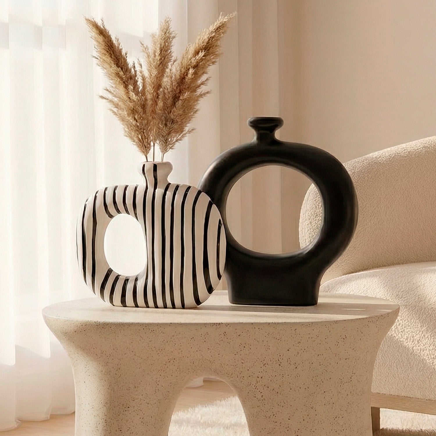 Brio Ceramic Vases Set | Sculptural Design, Minimalist Aesthetic