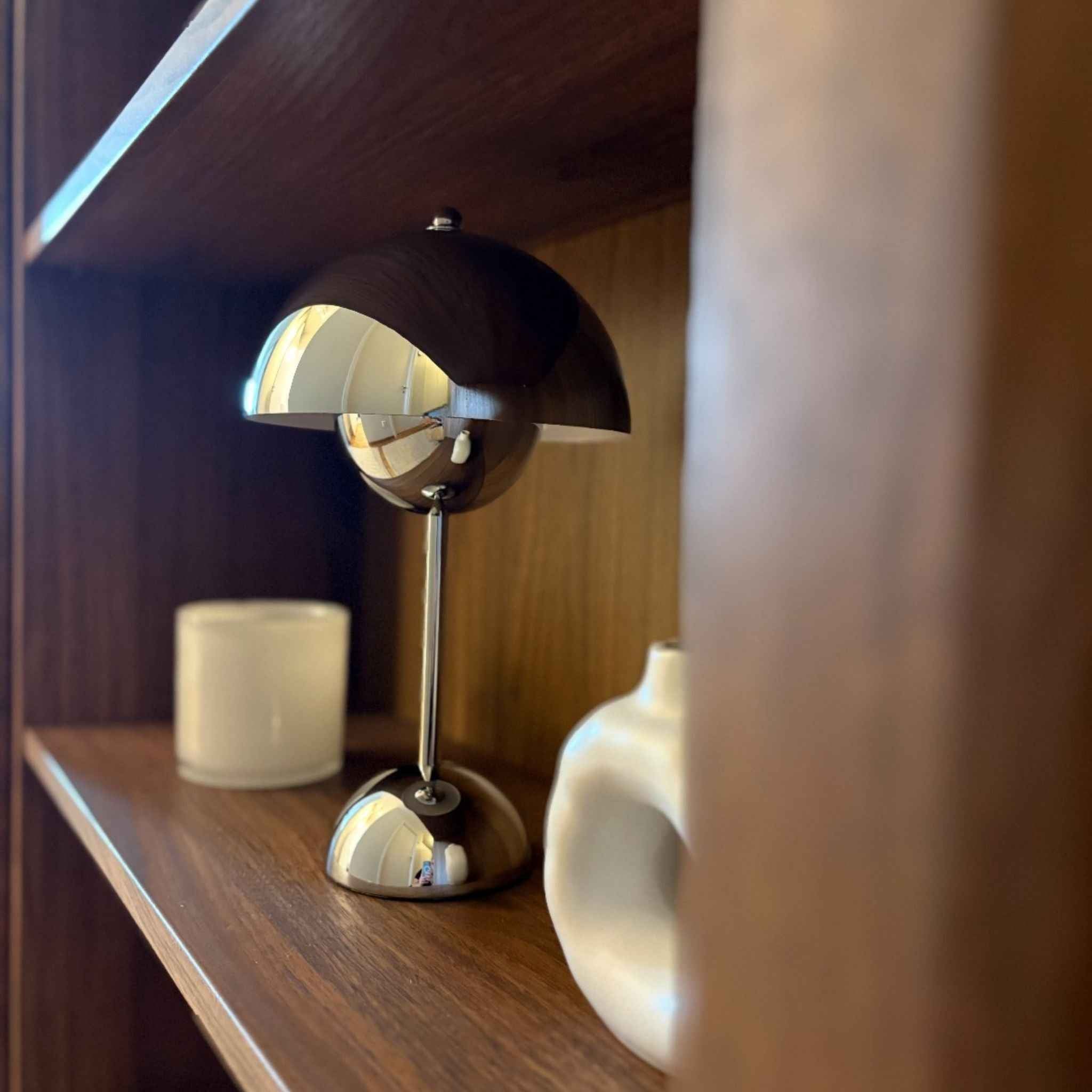 Bello Table Lamp | Chrome, Portable & Rechargeable