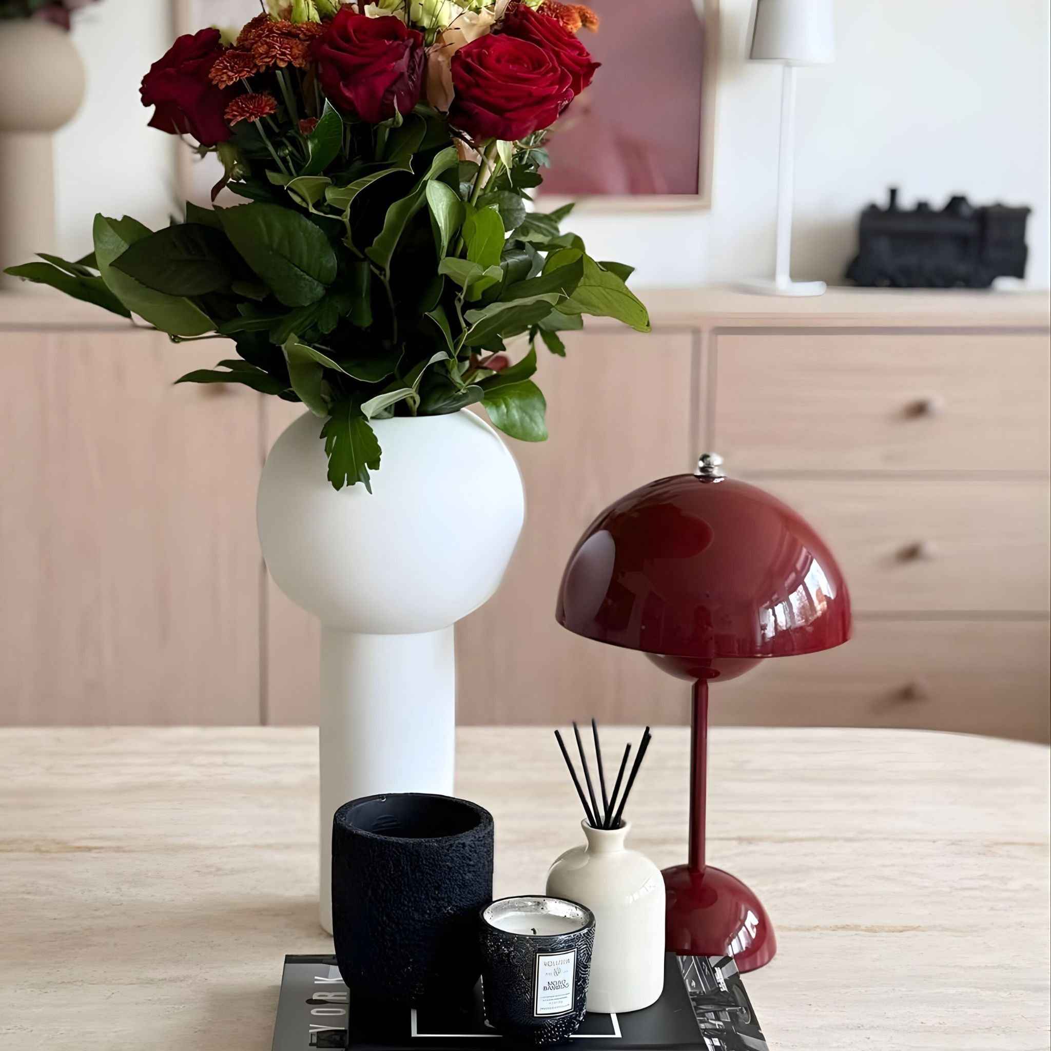 Bello Portable Table Lamp | Wireless, Rechargeable, Red 30 cm