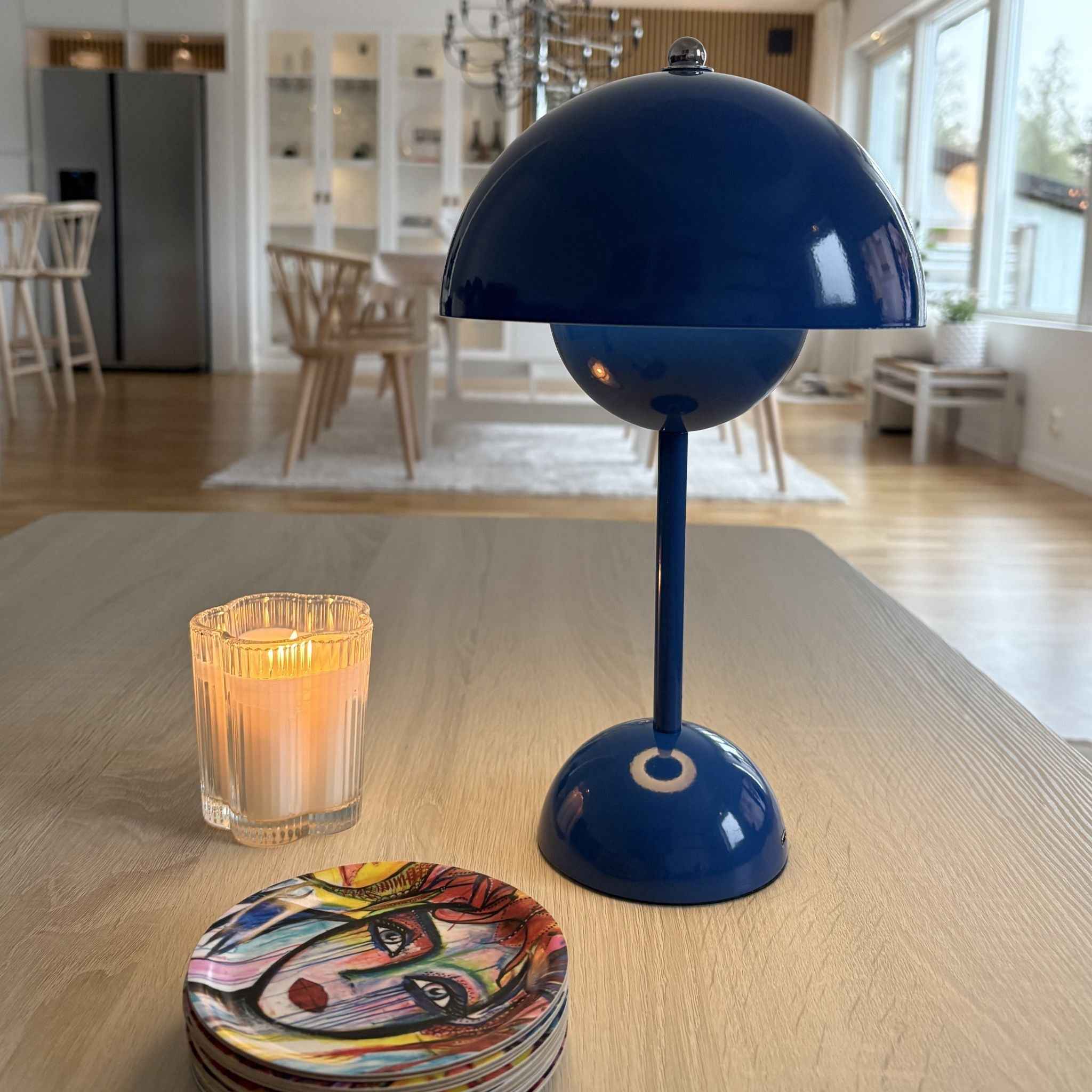 Bela Portable Table Lamp | Dark Blue, Wireless & Rechargeable