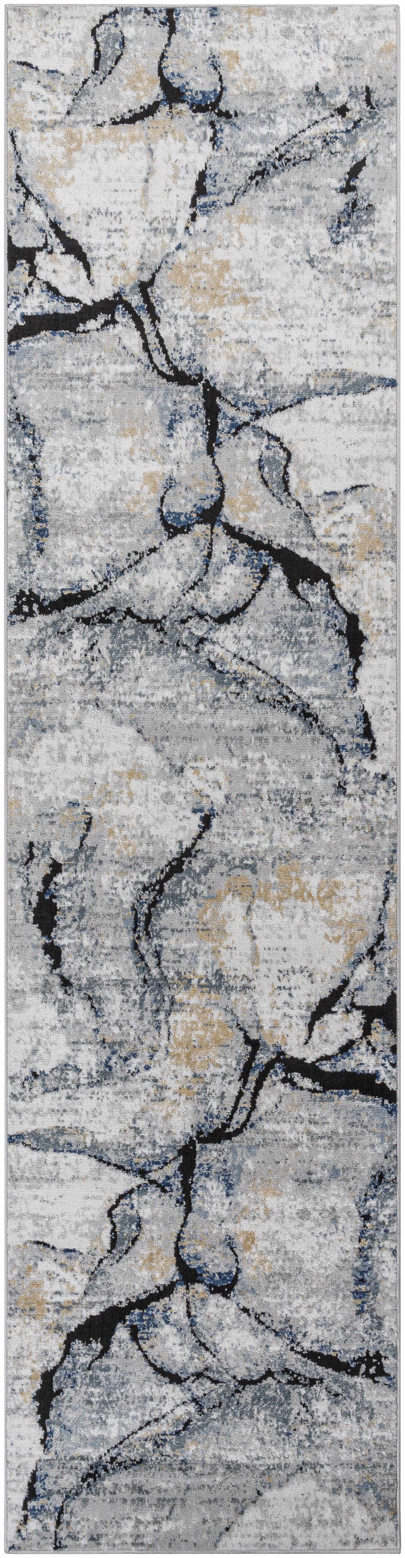Fremont Gray Marble Rug  Medium Pile  Contemporary Design