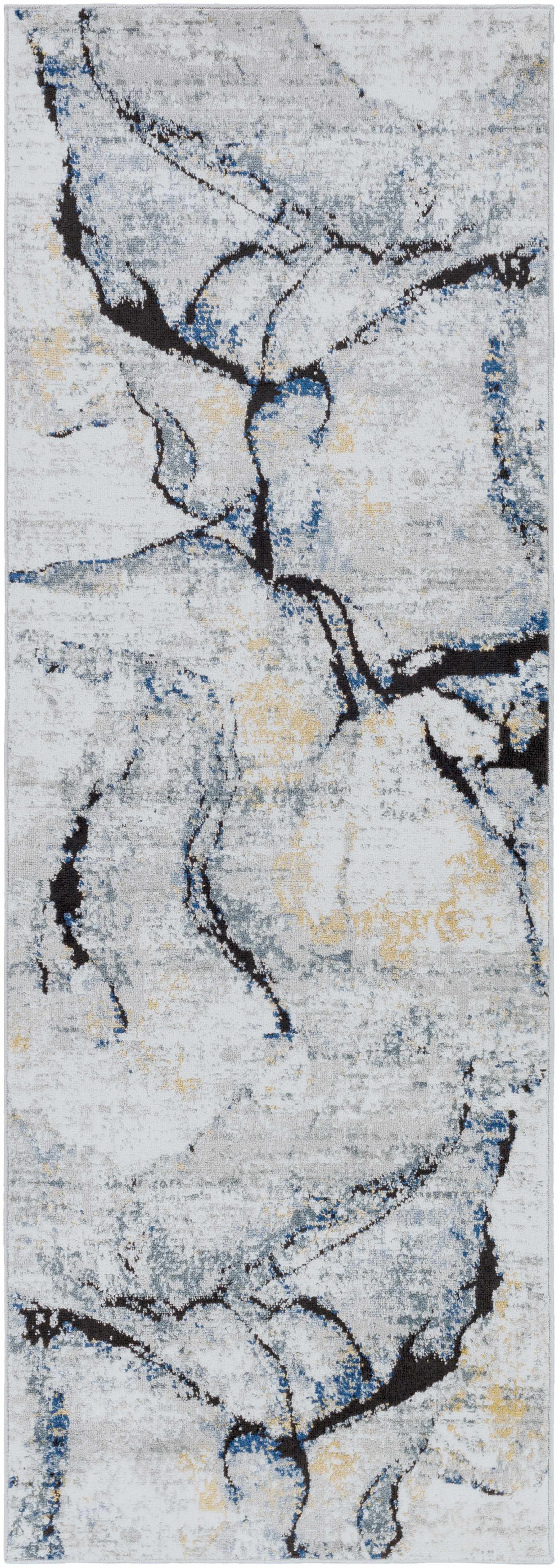 Fremont Gray Marble Rug  Medium Pile  Contemporary Design