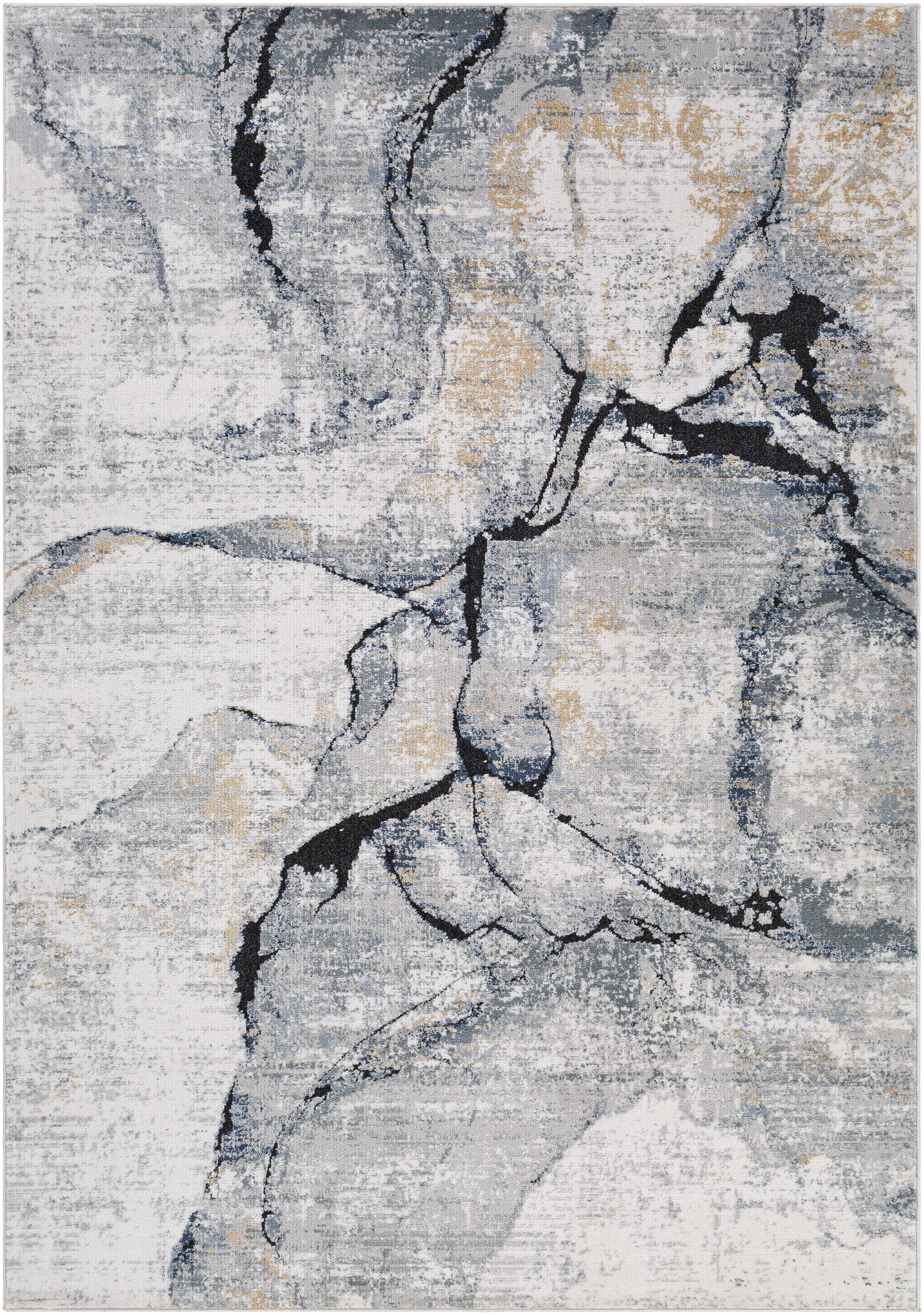 Fremont Gray Marble Rug  Medium Pile  Contemporary Design