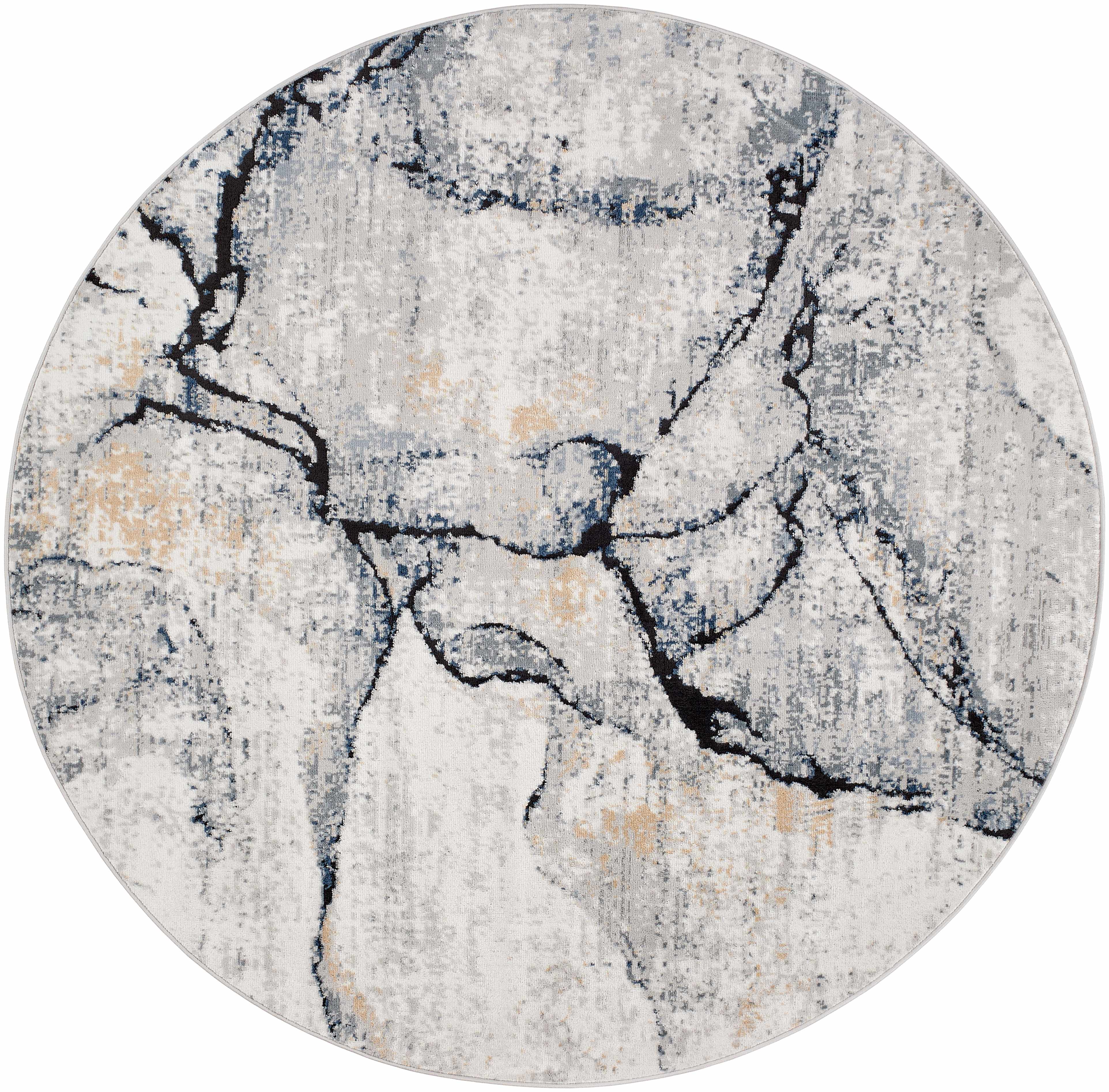 Fremont Gray Marble Rug  Medium Pile  Contemporary Design