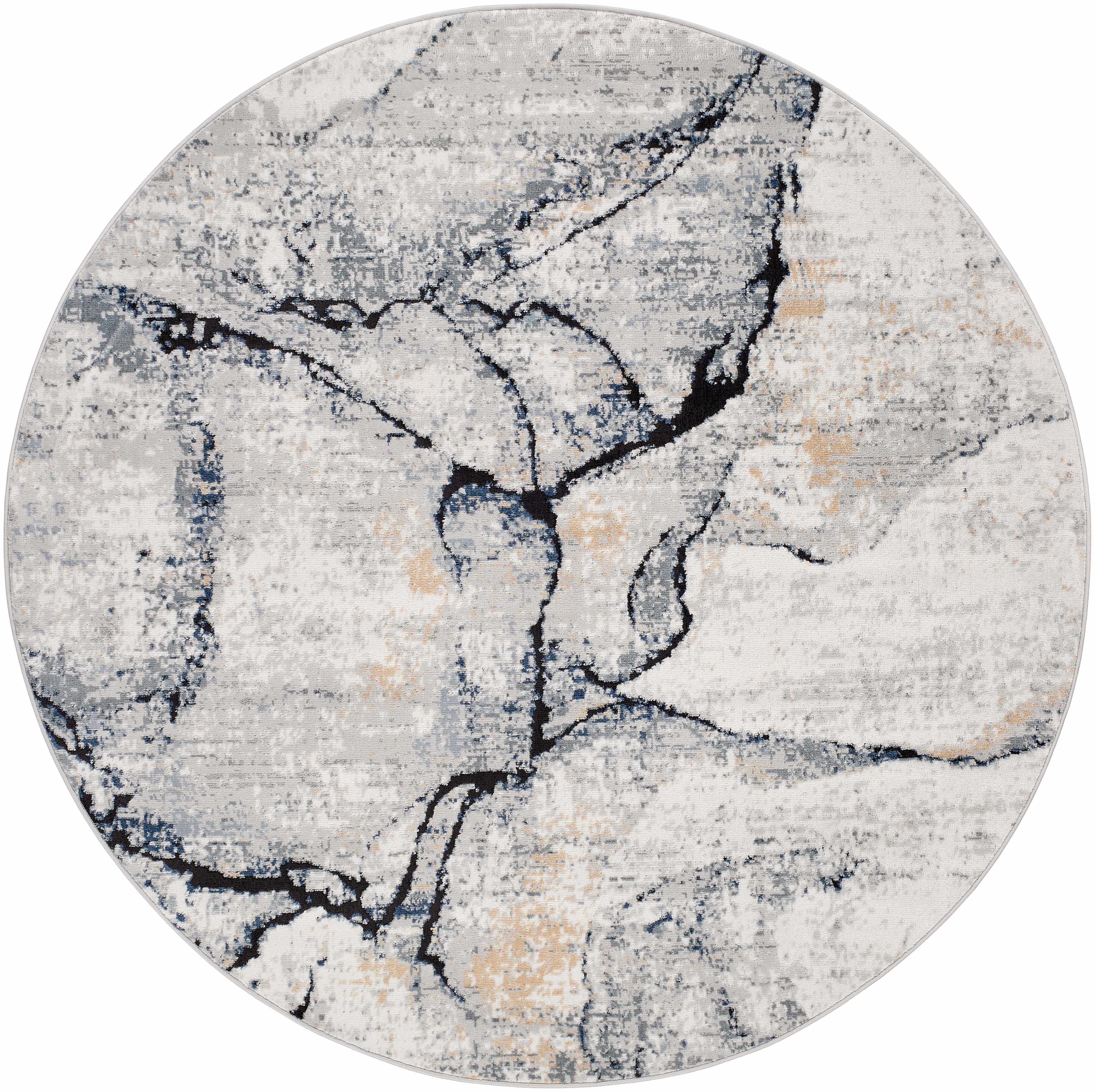 Fremont Gray Marble Rug  Medium Pile  Contemporary Design