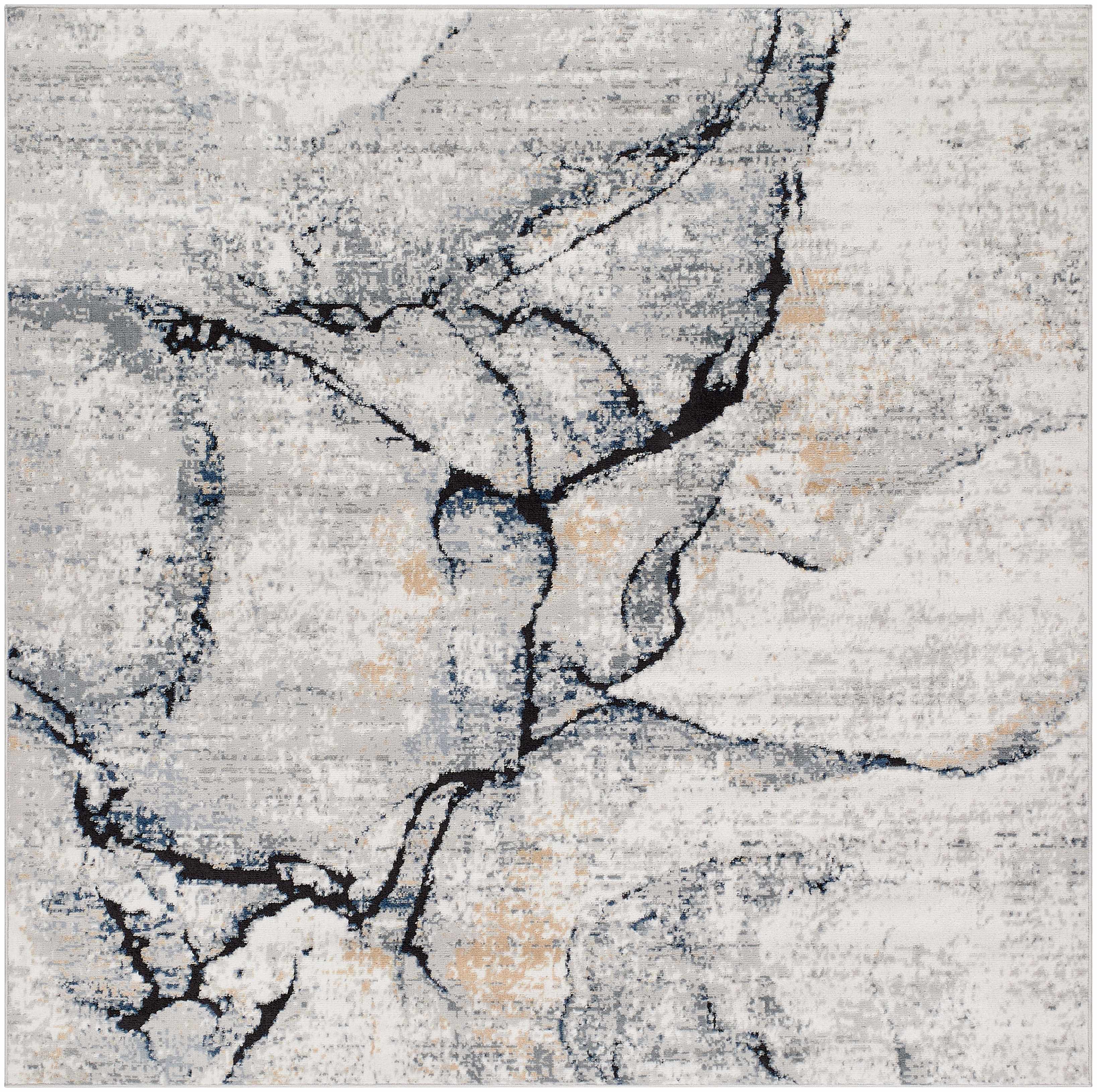 Fremont Gray Marble Rug  Medium Pile  Contemporary Design