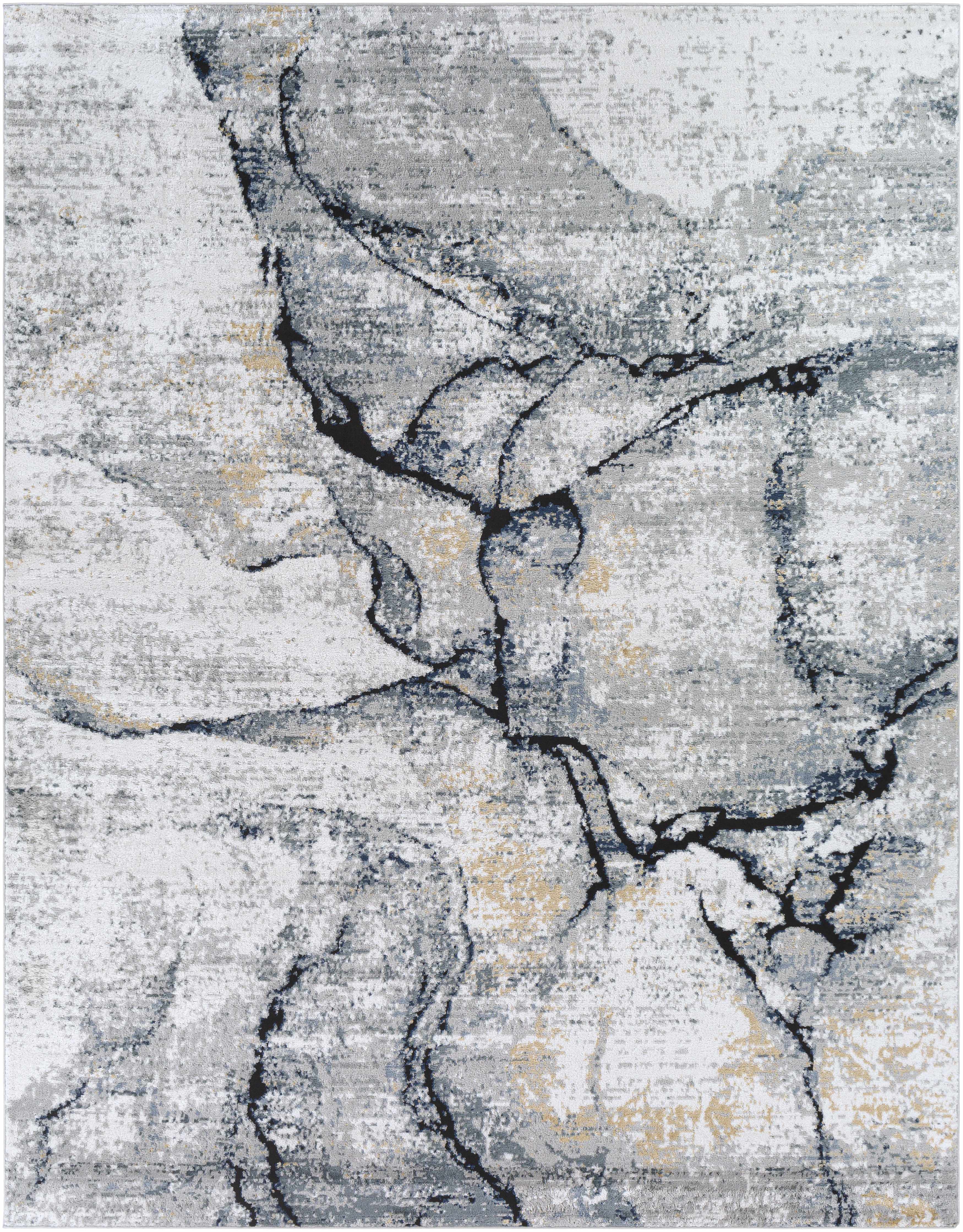Fremont Gray Marble Rug  Medium Pile  Contemporary Design