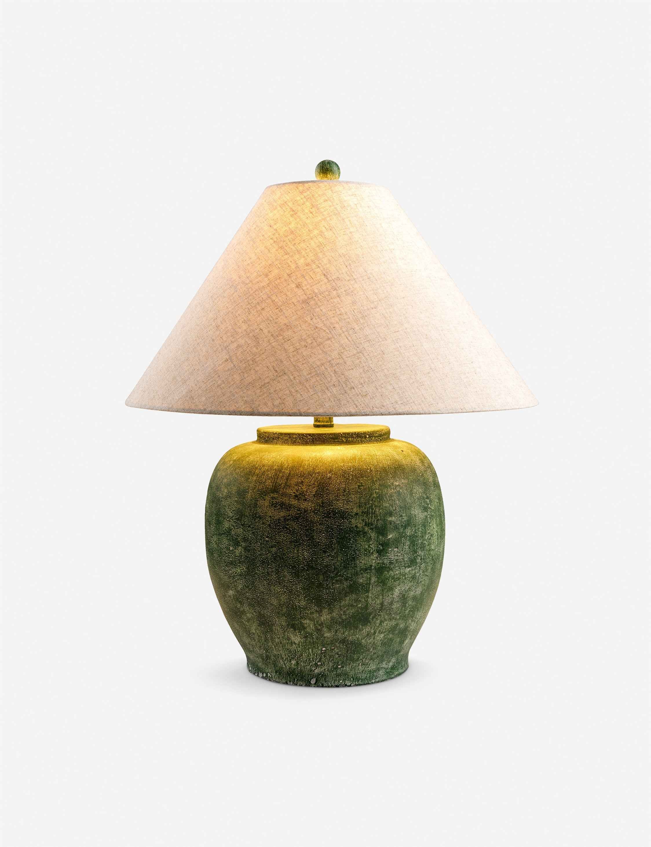 Mira Table Lamp | Weathered Green Concrete Design
