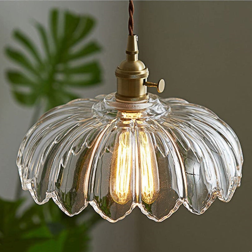Bela Pendant Light | Floral Glass Design, E27 Fitting