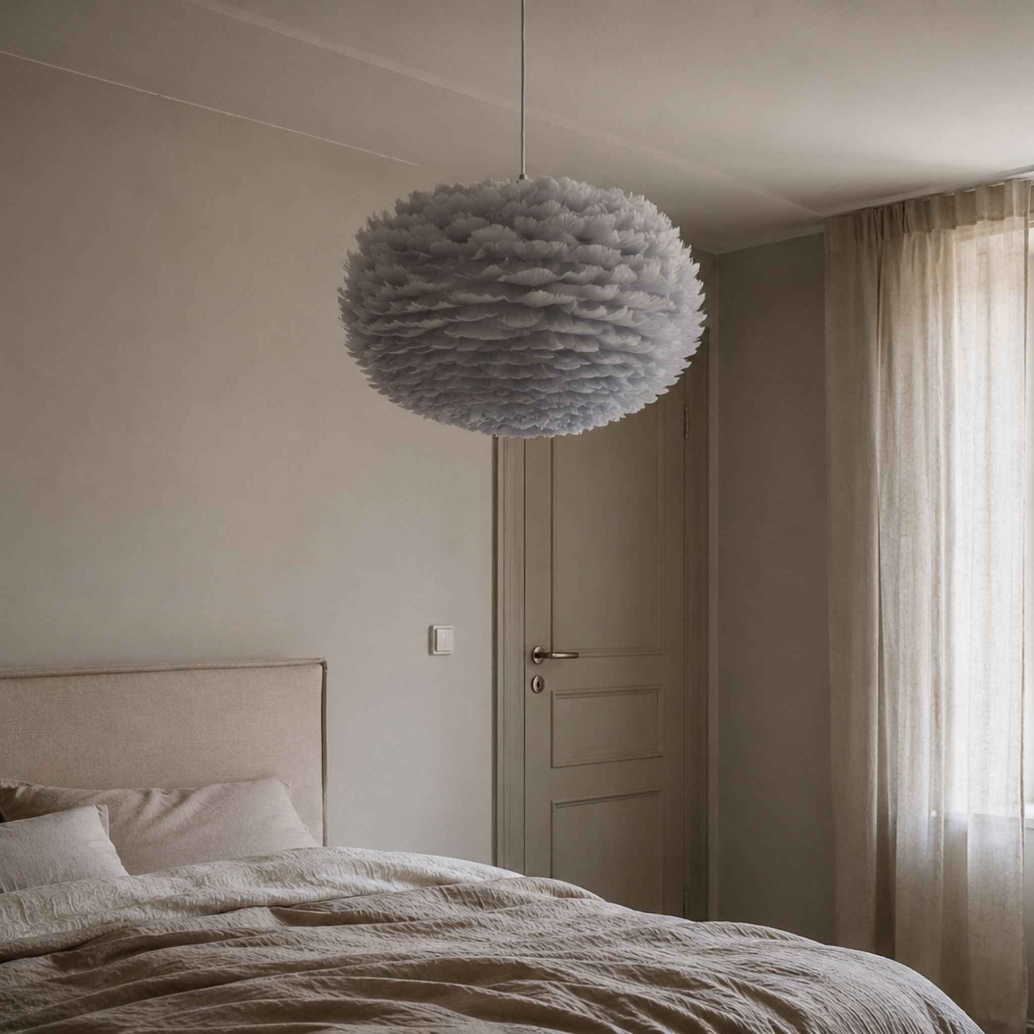 Glimmer Feather Lamp | Gray, Ø45 cm, Soft Lighting