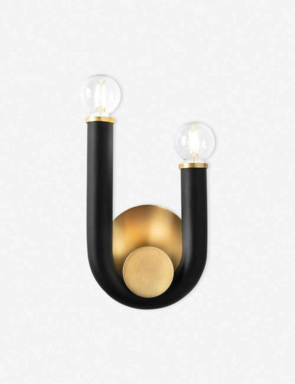 Juno Wall Sconce | Black Pipe & Brass Hardware, Spherical Bulbs