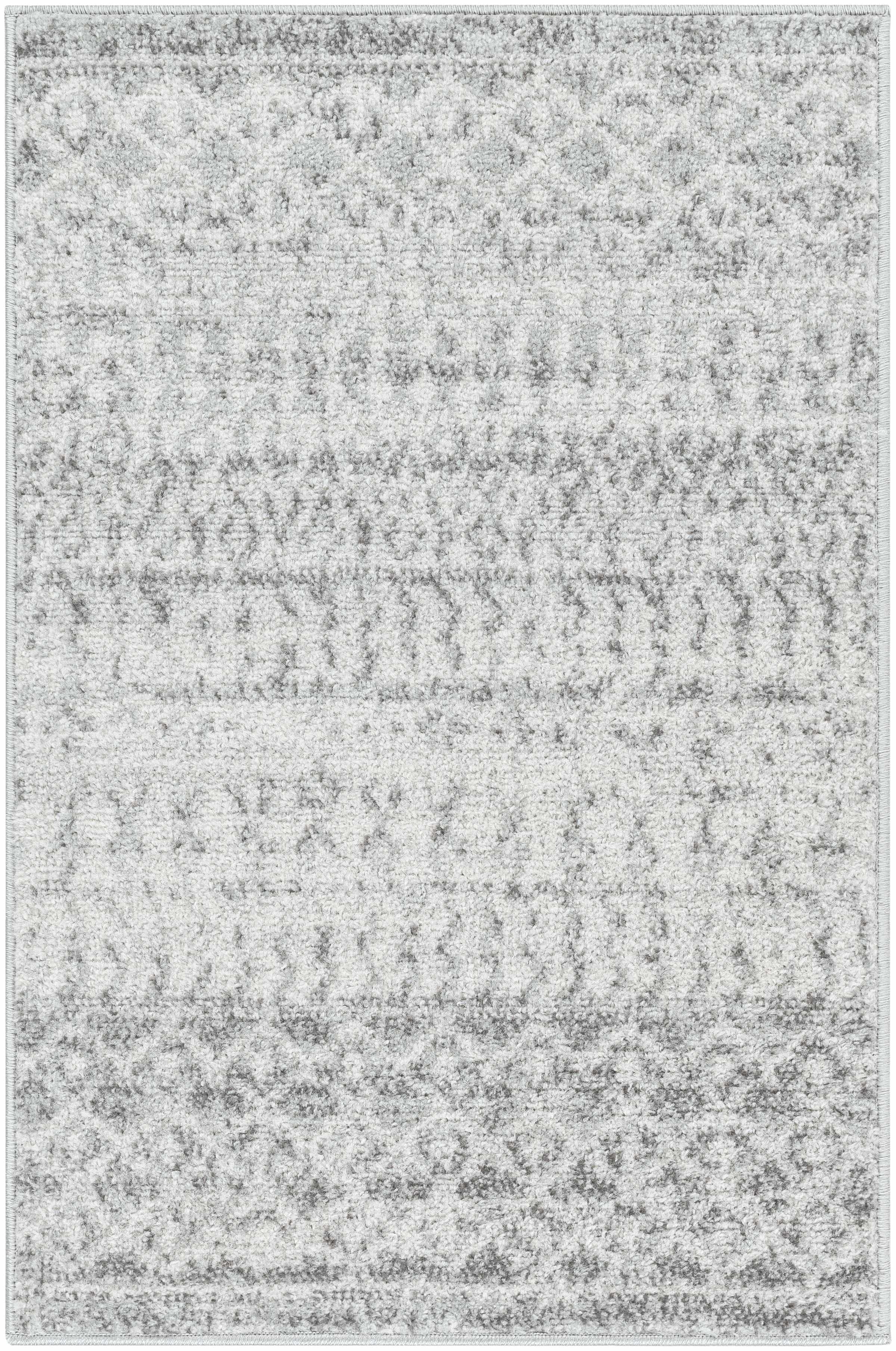 Bello Area Rug  Gray Trellis Pattern  Medium Pile Polypropylene