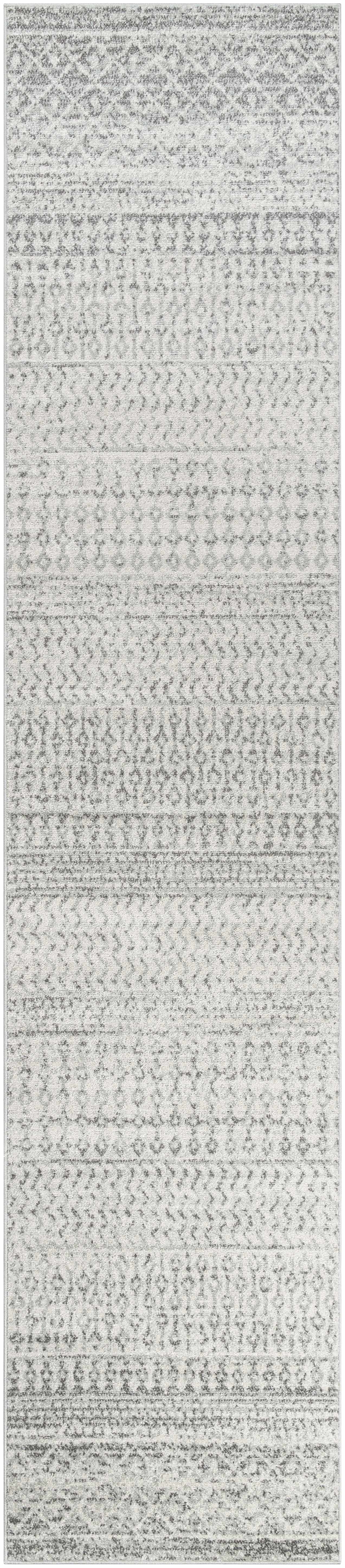Bello Area Rug  Gray Trellis Pattern  Medium Pile Polypropylene