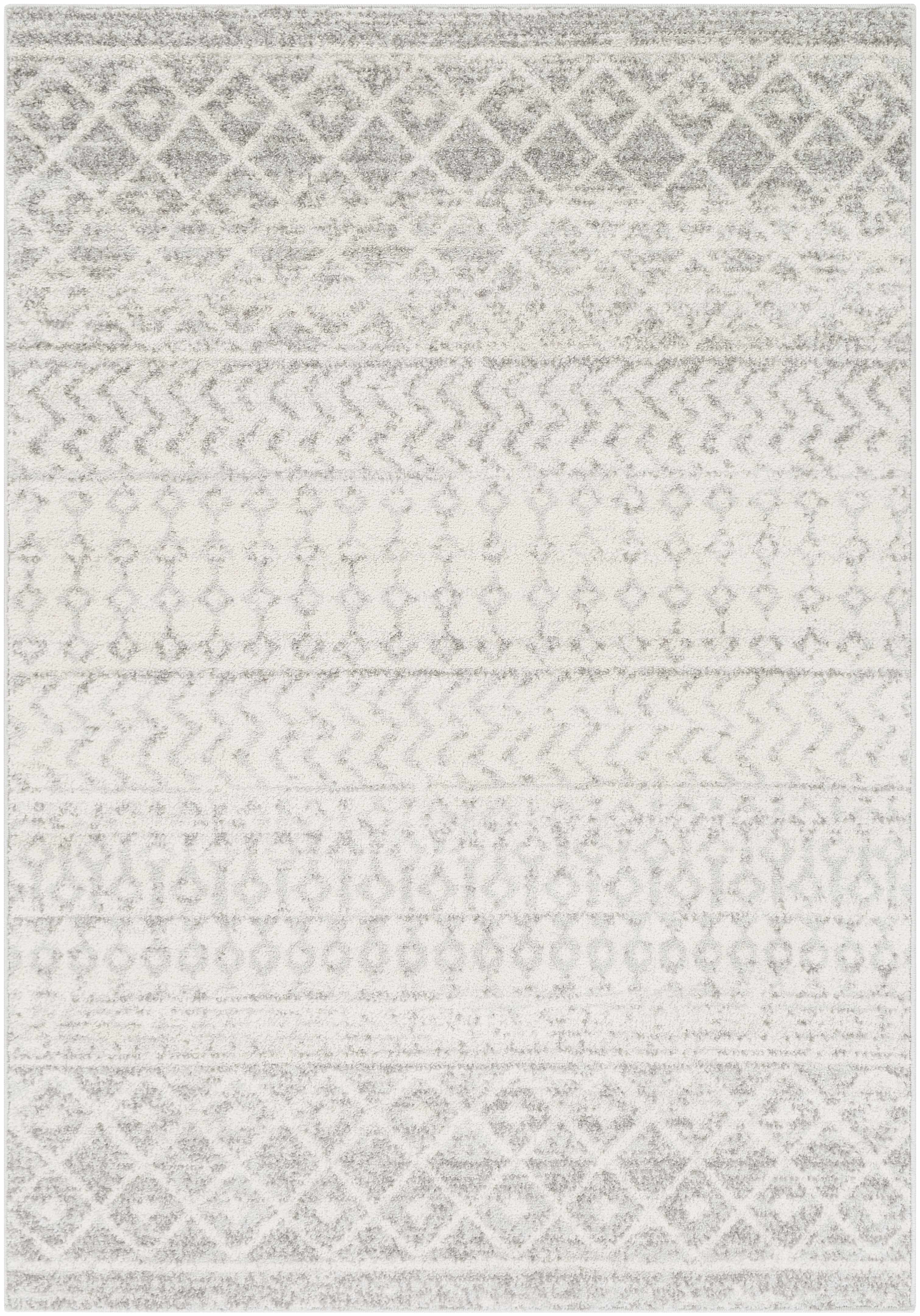 Bello Area Rug  Gray Trellis Pattern  Medium Pile Polypropylene