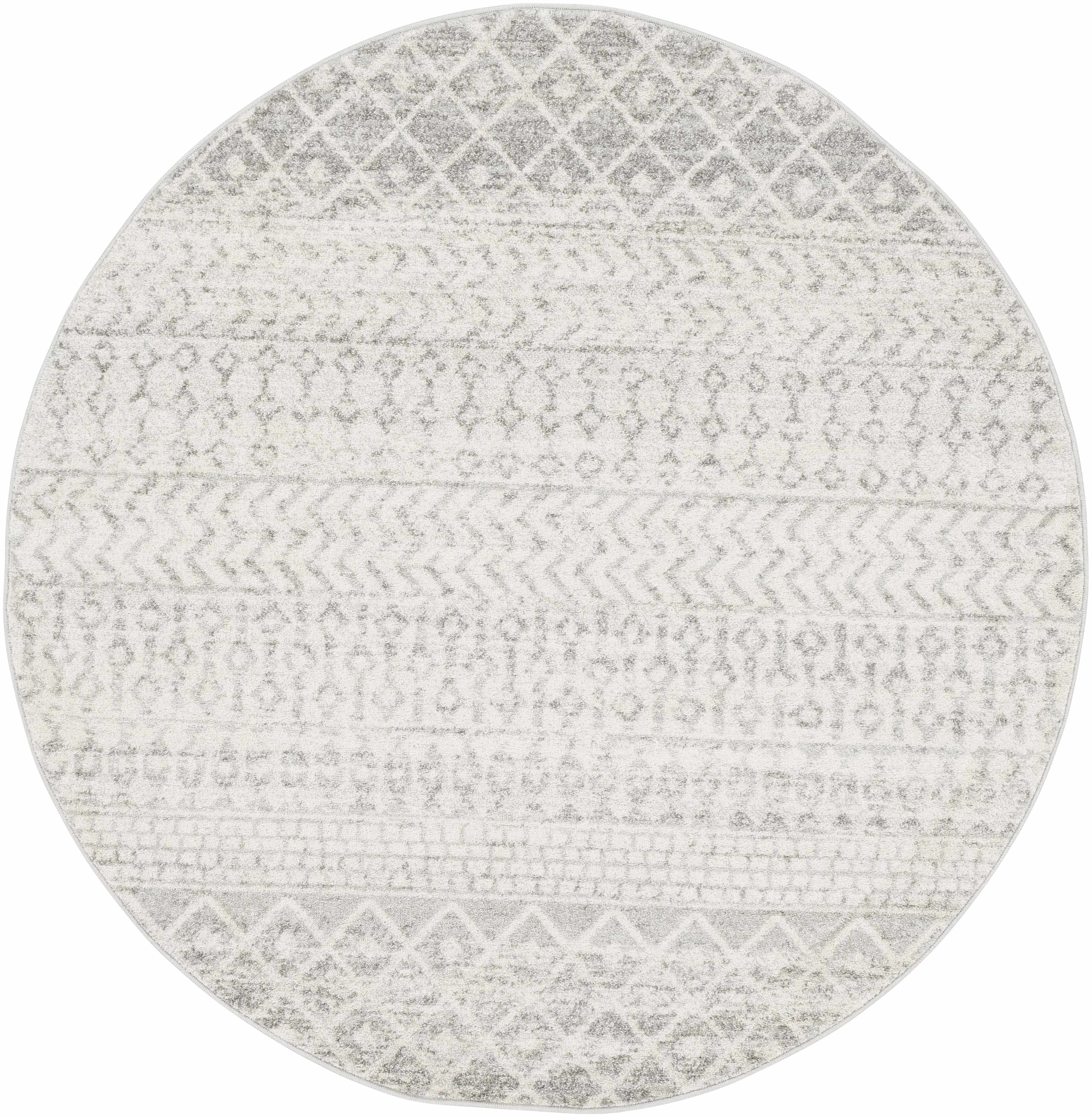 Bello Area Rug  Gray Trellis Pattern  Medium Pile Polypropylene