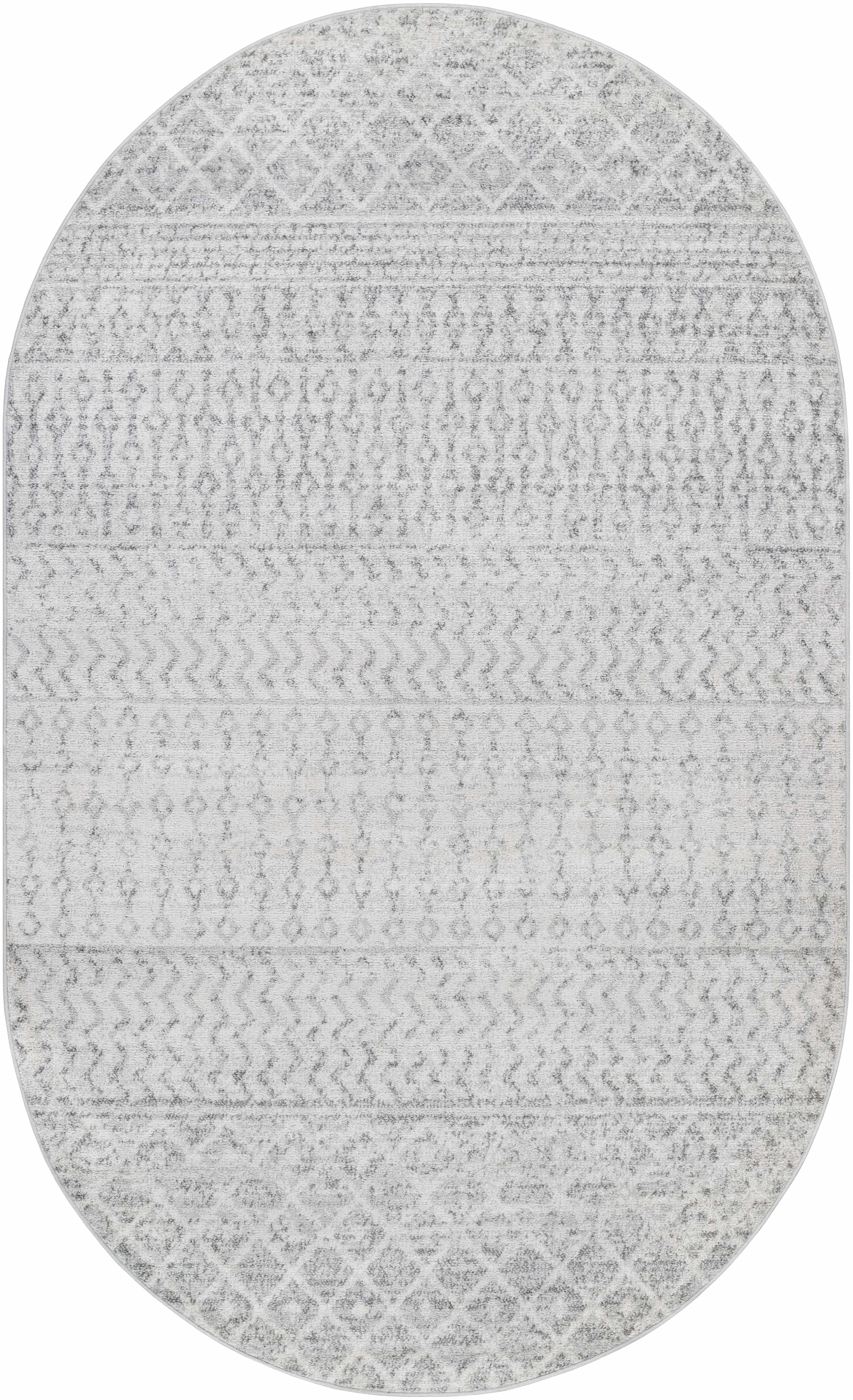 Bello Area Rug  Gray Trellis Pattern  Medium Pile Polypropylene