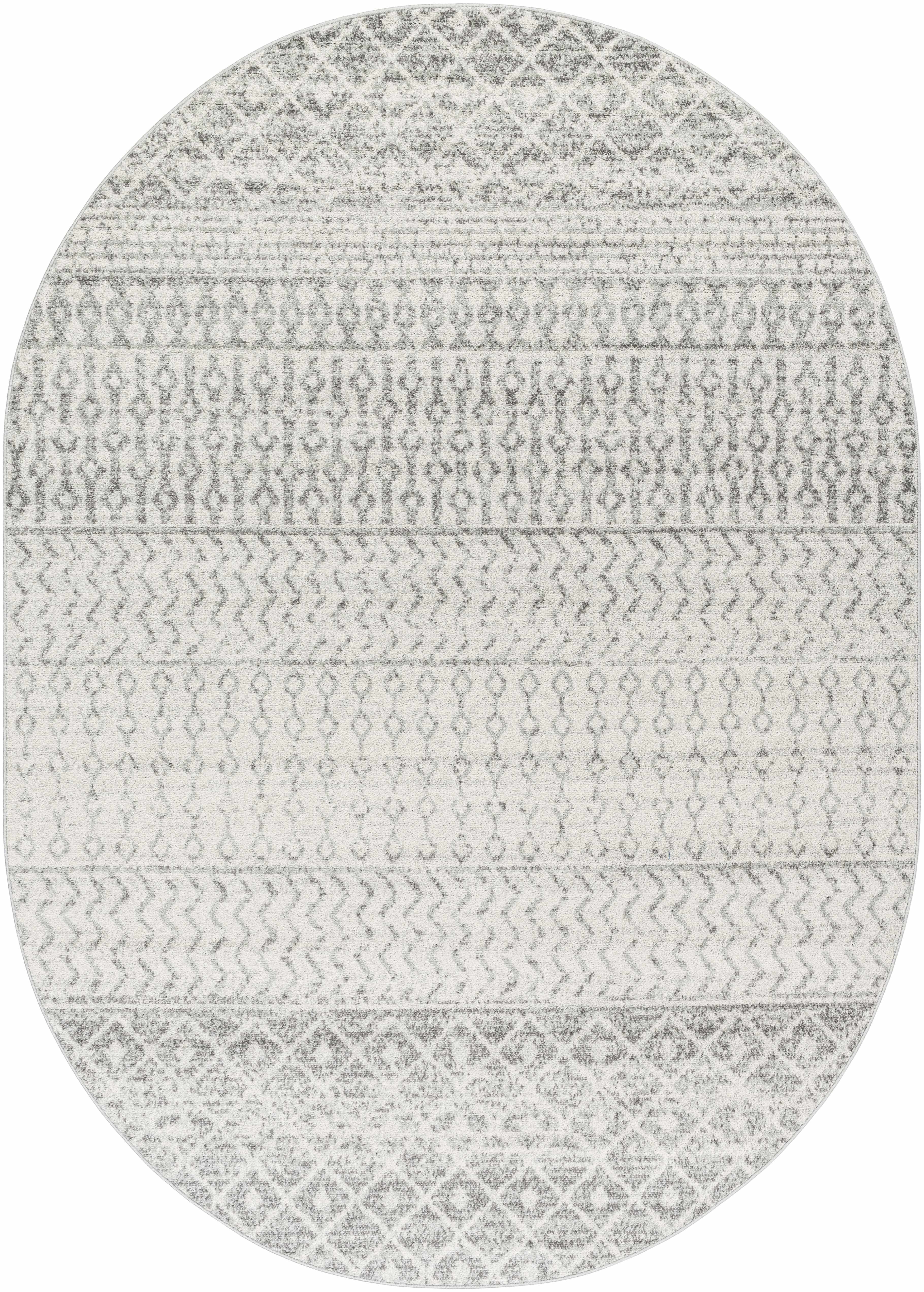 Bello Area Rug  Gray Trellis Pattern  Medium Pile Polypropylene