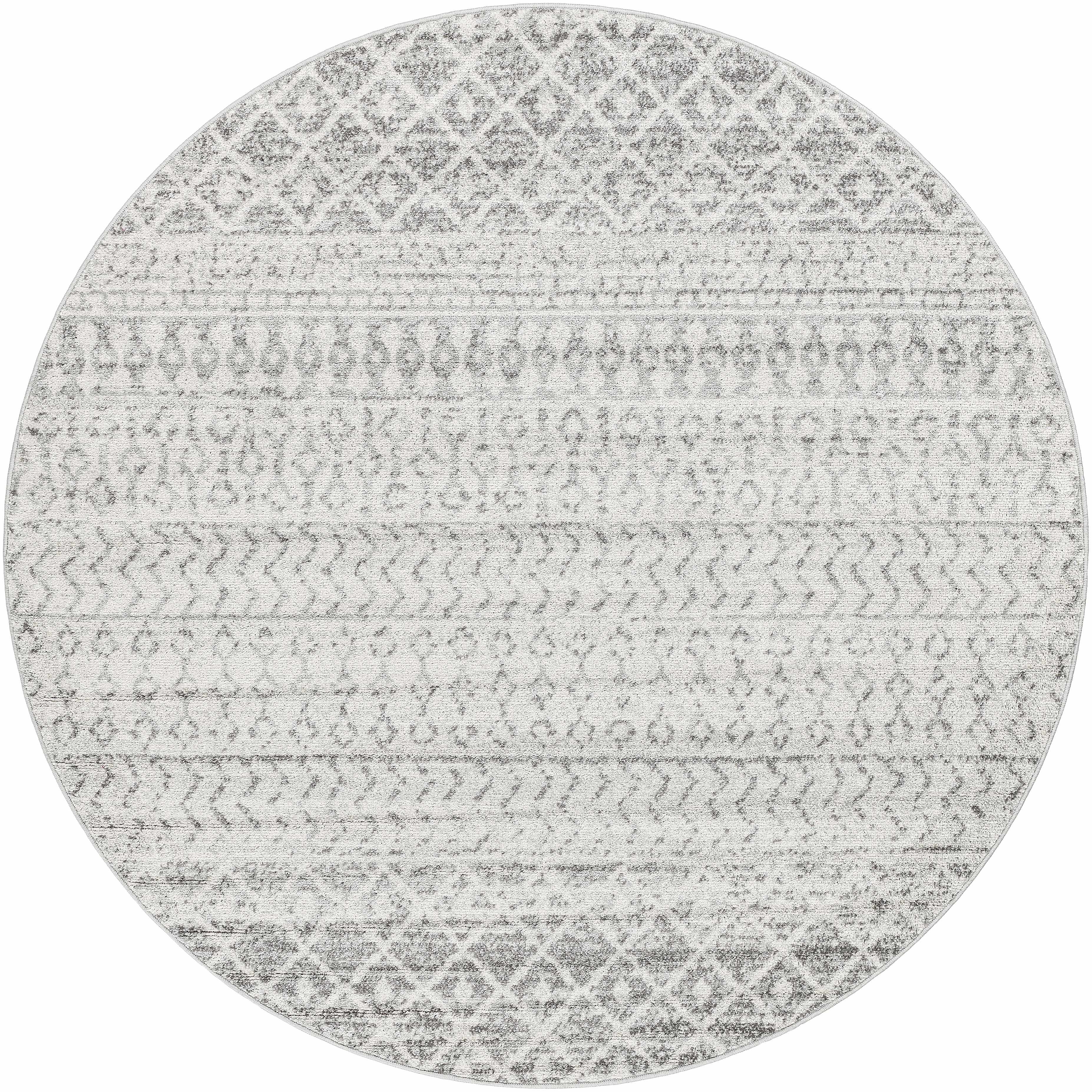Bello Area Rug  Gray Trellis Pattern  Medium Pile Polypropylene