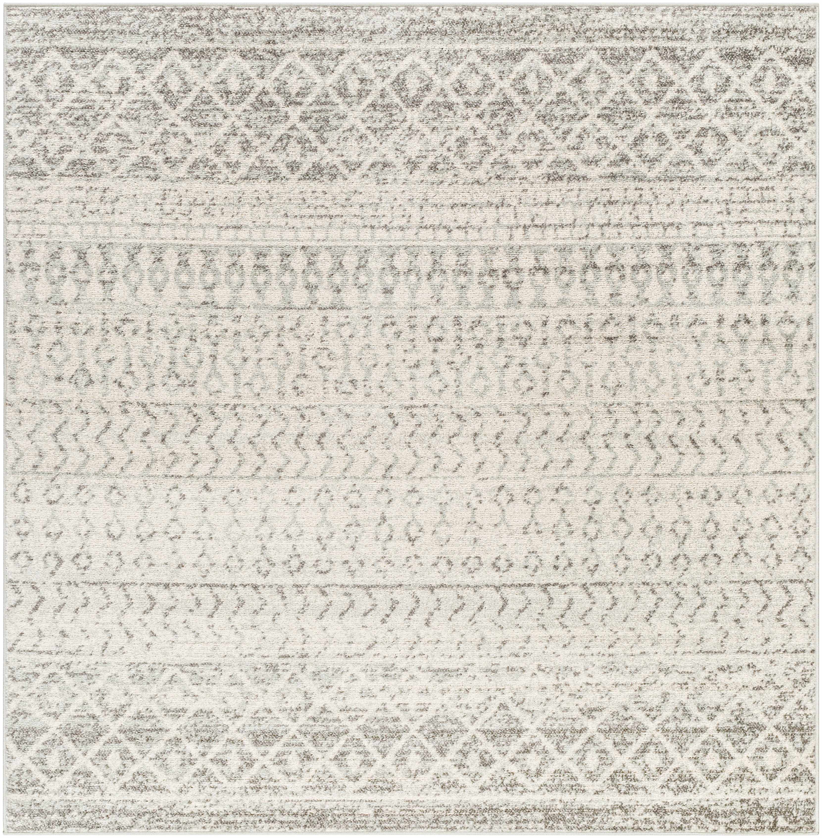 Bello Area Rug  Gray Trellis Pattern  Medium Pile Polypropylene