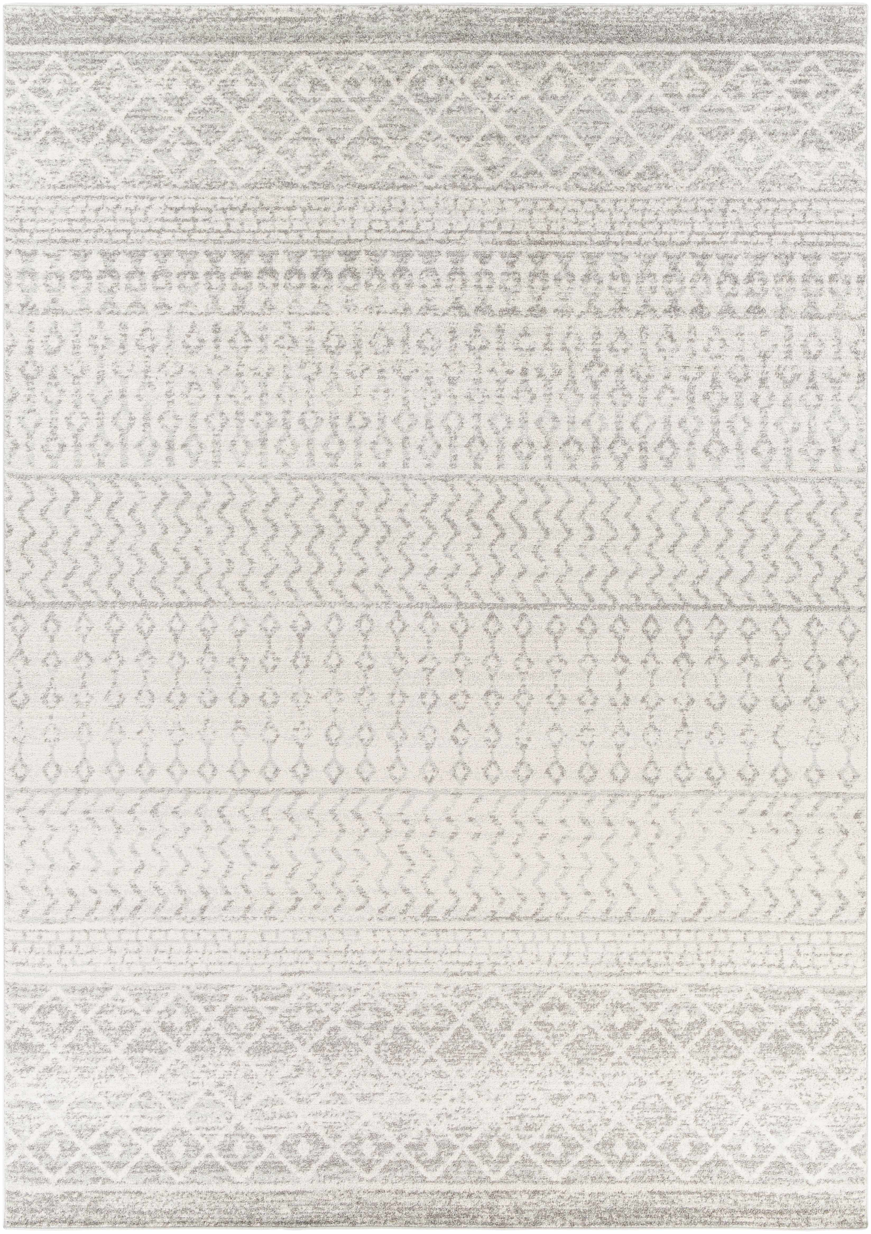 Bello Area Rug  Gray Trellis Pattern  Medium Pile Polypropylene
