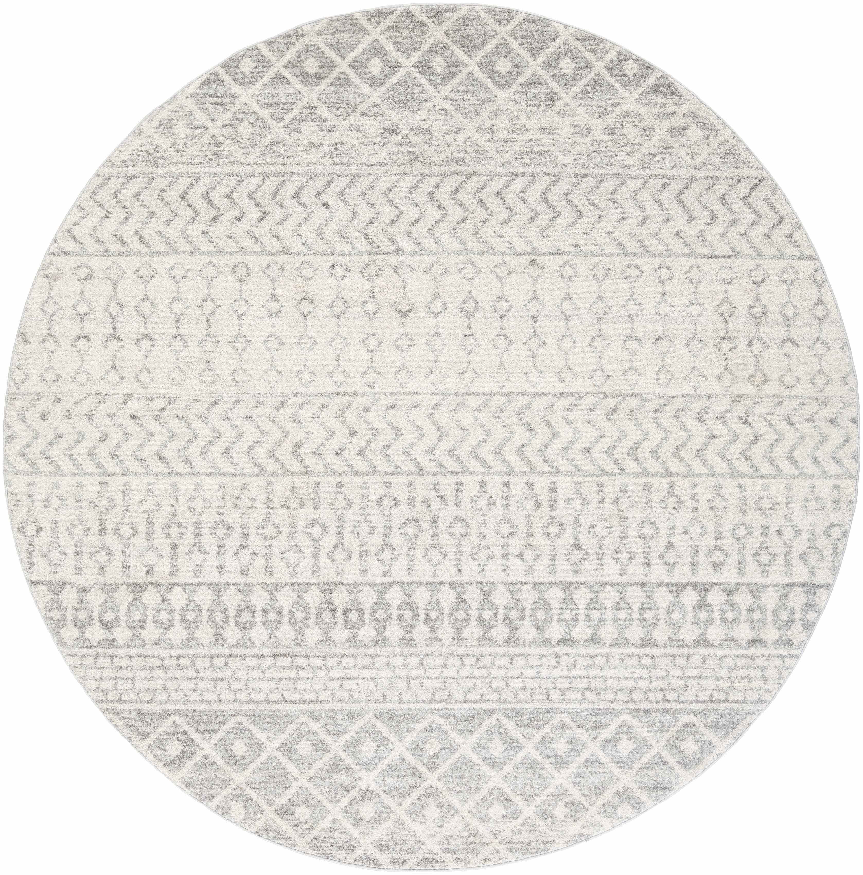 Bello Area Rug  Gray Trellis Pattern  Medium Pile Polypropylene