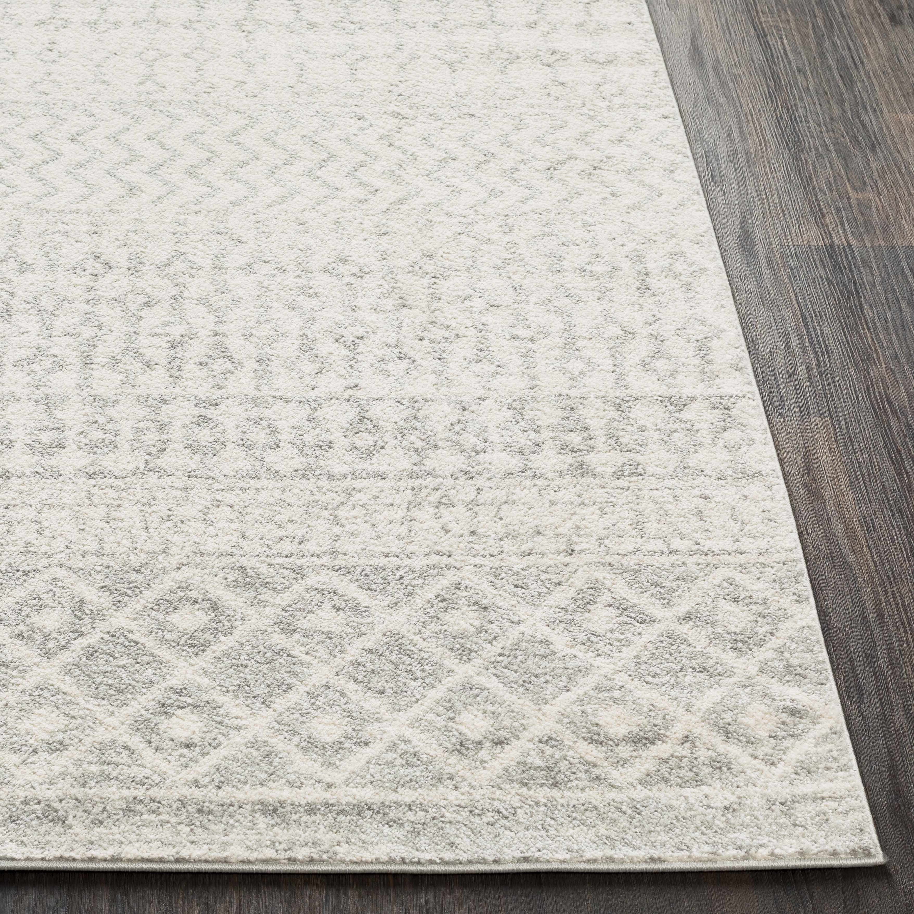 Bello Area Rug  Gray Trellis Pattern  Medium Pile Polypropylene
