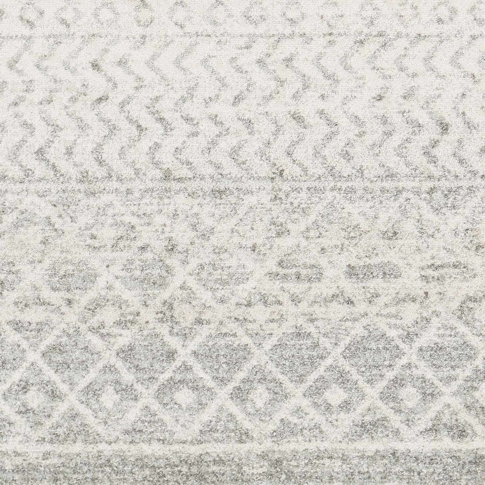 Bello Area Rug  Gray Trellis Pattern  Medium Pile Polypropylene