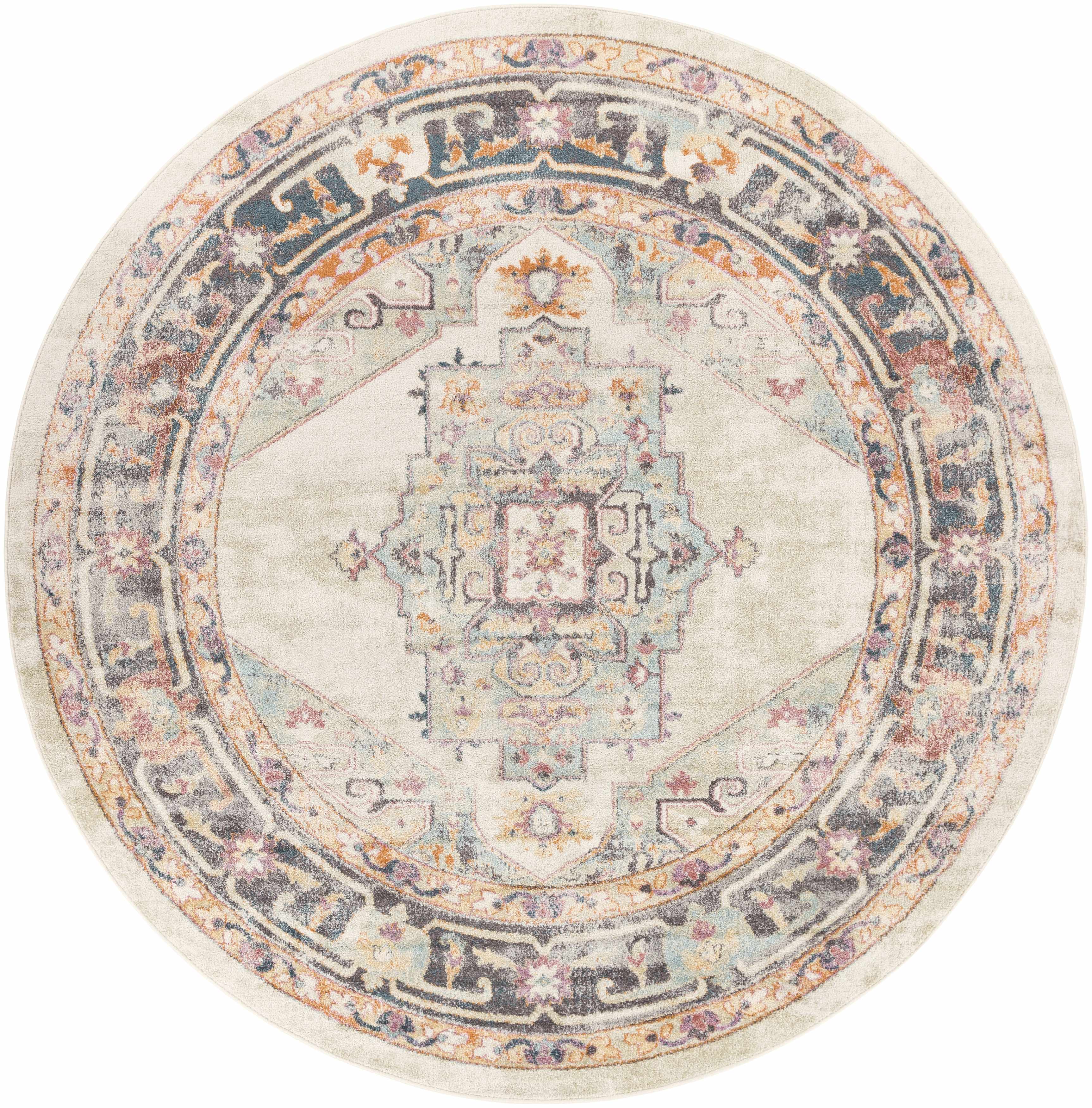 Bello Area Rug  Machine Woven  Light Blue, Traditional Style