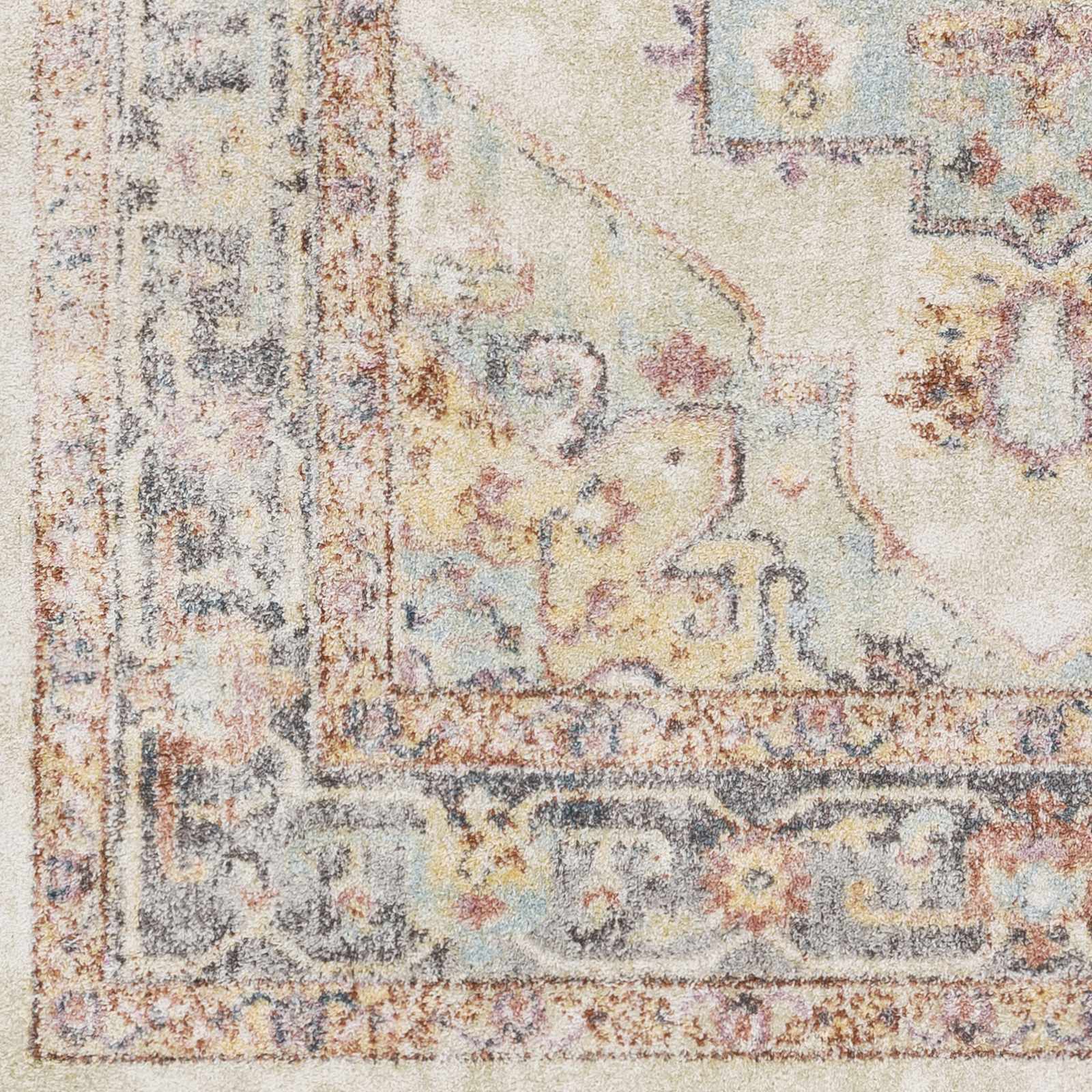Bello Area Rug  Machine Woven  Light Blue, Traditional Style