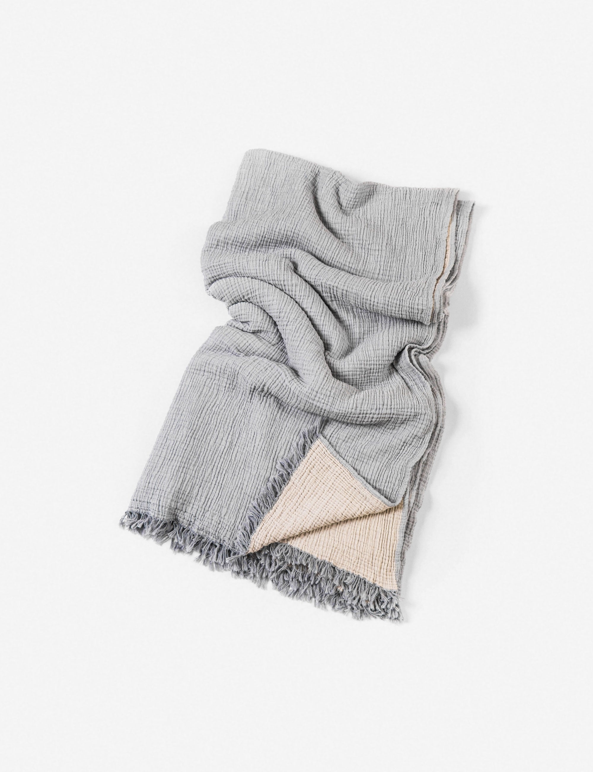 Alaia Bed Cover | Organic Cotton, Fringed Ends