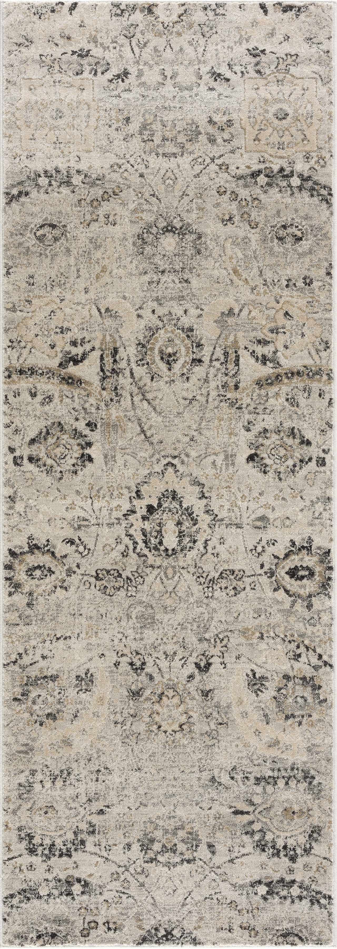 Grove Area Rug  Machine Woven  Medium Pile  Charcoal and Beige