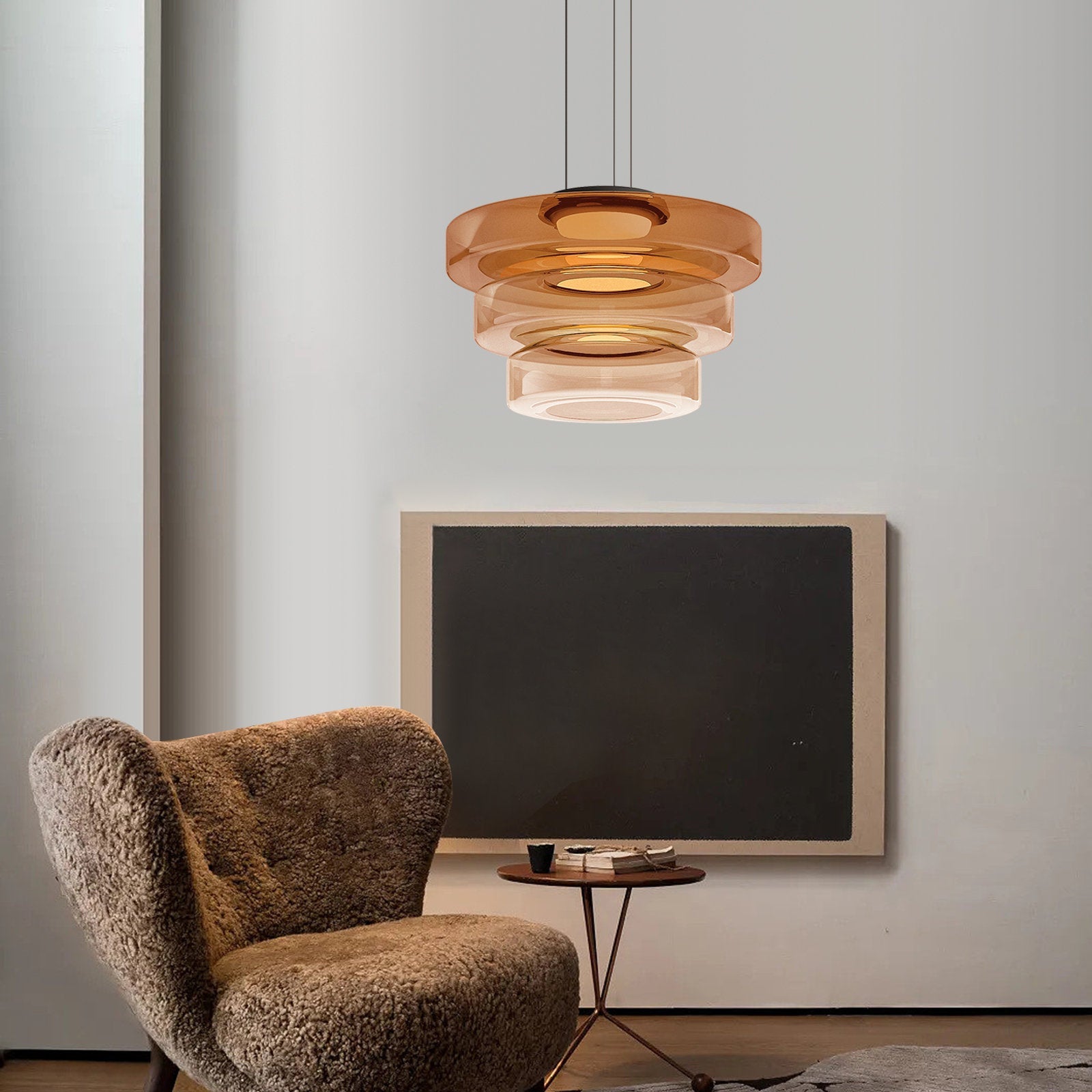 Bela Glass Pendant Lamp | Bauhaus Style, Adjustable Hanging Design