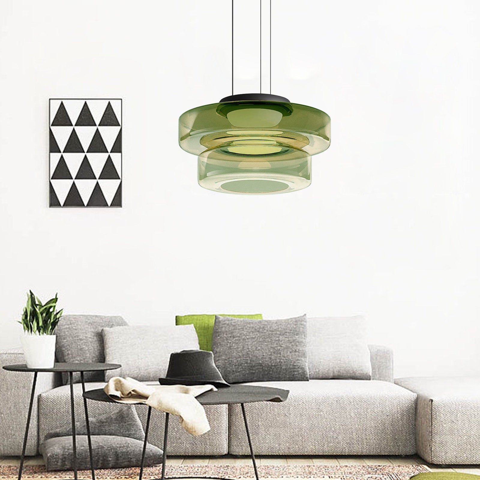 Bela Glass Pendant Lamp | Bauhaus Style, Adjustable Hanging Design