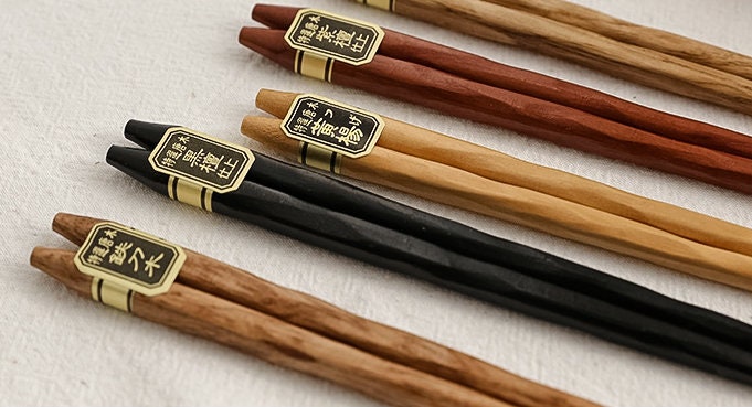 Bento Luxe Set van 5 Paar Houten Eetstokjes | Handgemaakt, Natuurlijk Hout