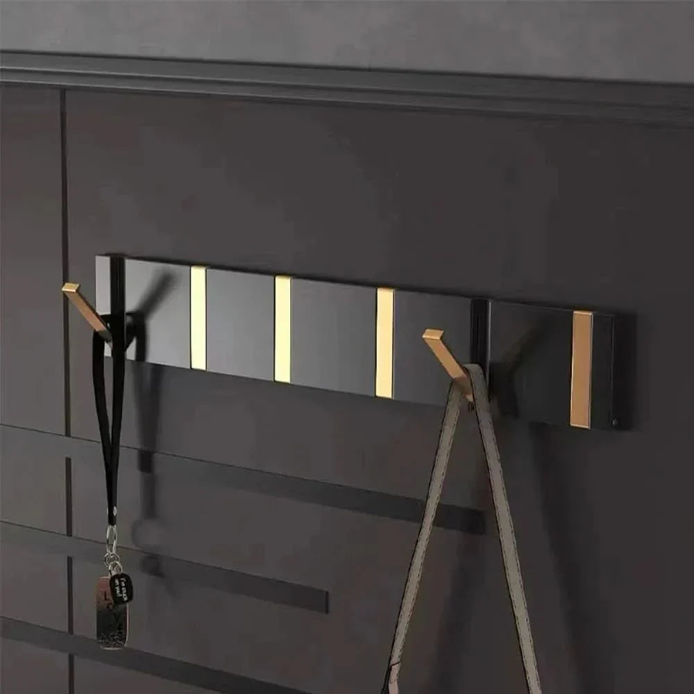 Bello Wall Hooks | Space-Saving Aluminum, Black & Gold