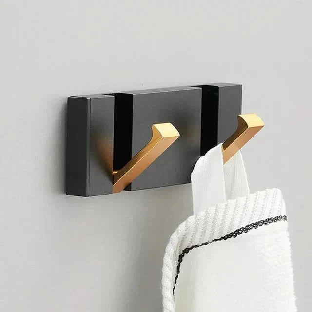 Bello Wall Hooks | Space-Saving Aluminum, Black & Gold