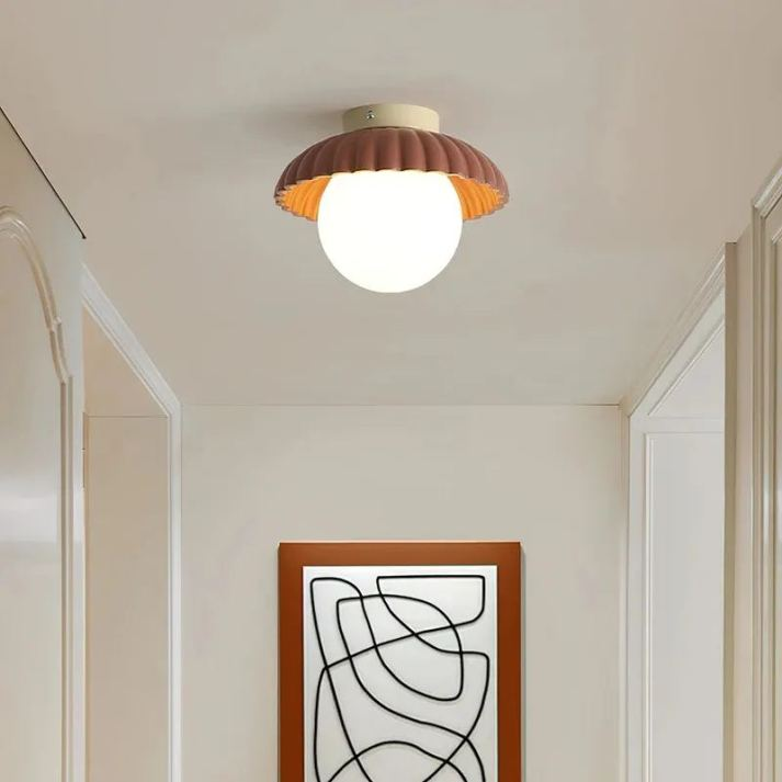 Bela Ceiling Light | Modern Iron & Frosted Glass Flush Mount
