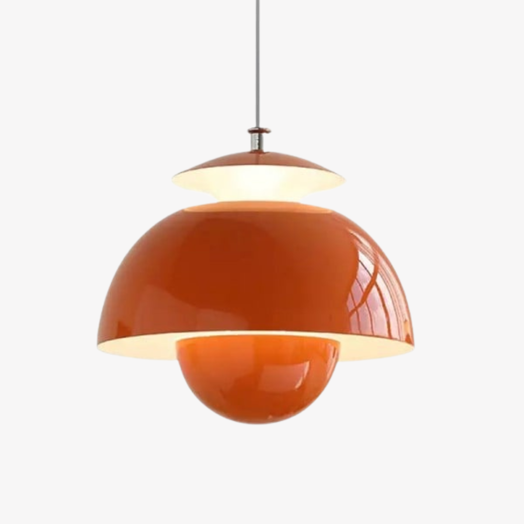 Flora Pendant Light | Sculptural Metal Design, Warm LED Glow