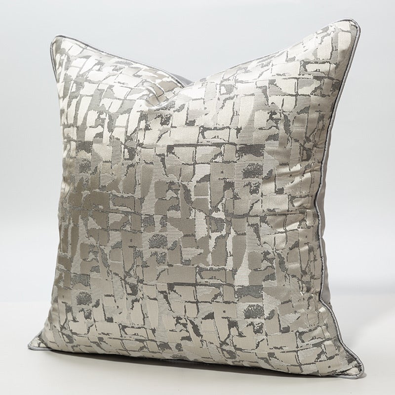 Lira Sierkussenhoes | Luxe Satijnlook, Abstract Patroon 45x45 cm