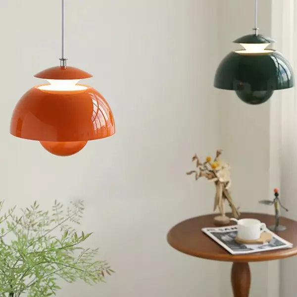 Flora Pendant Light | Sculptural Metal Design, Warm LED Glow