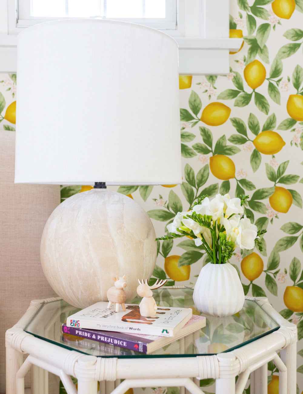 Vireo Table Lamp | Ceramic Base, Linen Shade