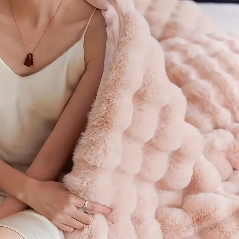 Bela Faux Fur Plaid | Ultra-Plush, Timeless Elegance