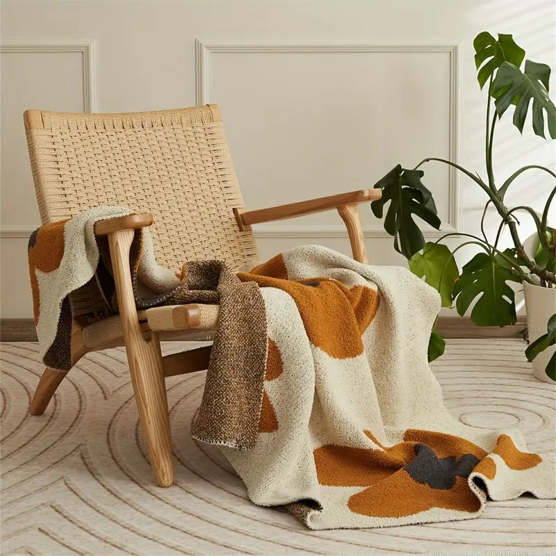 Bela Chenille Plaid Blanket | Floral Design, Soft Velvet
