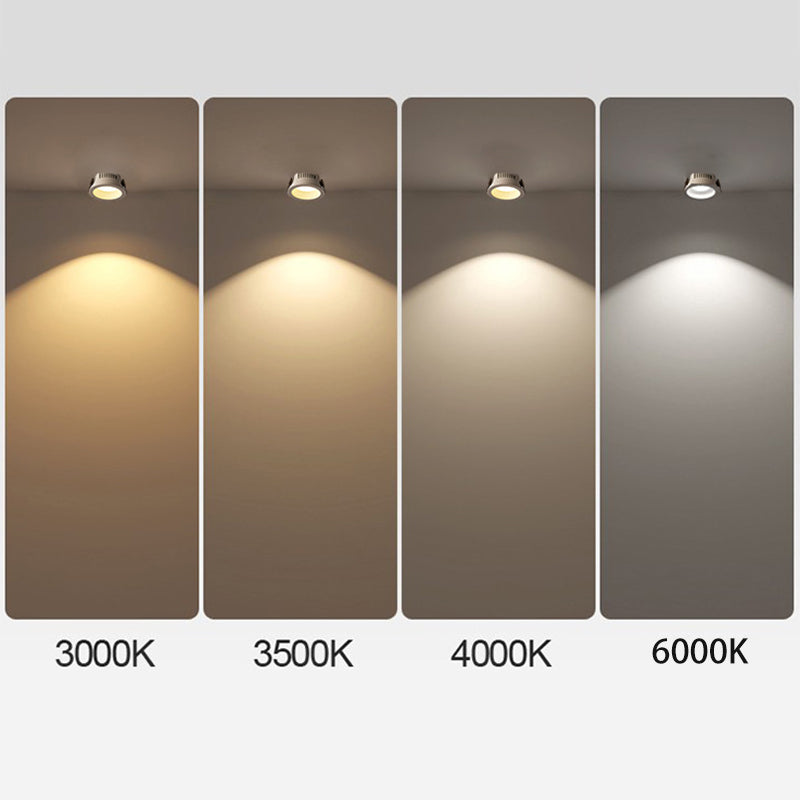 Contemporary Adjustable Round LED Flush Mount Ceiling Spotlight