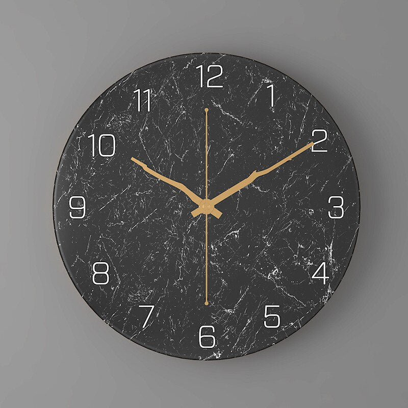 Bello Wandklok | Geluidsloos Quartz, Marmerlook 30cm