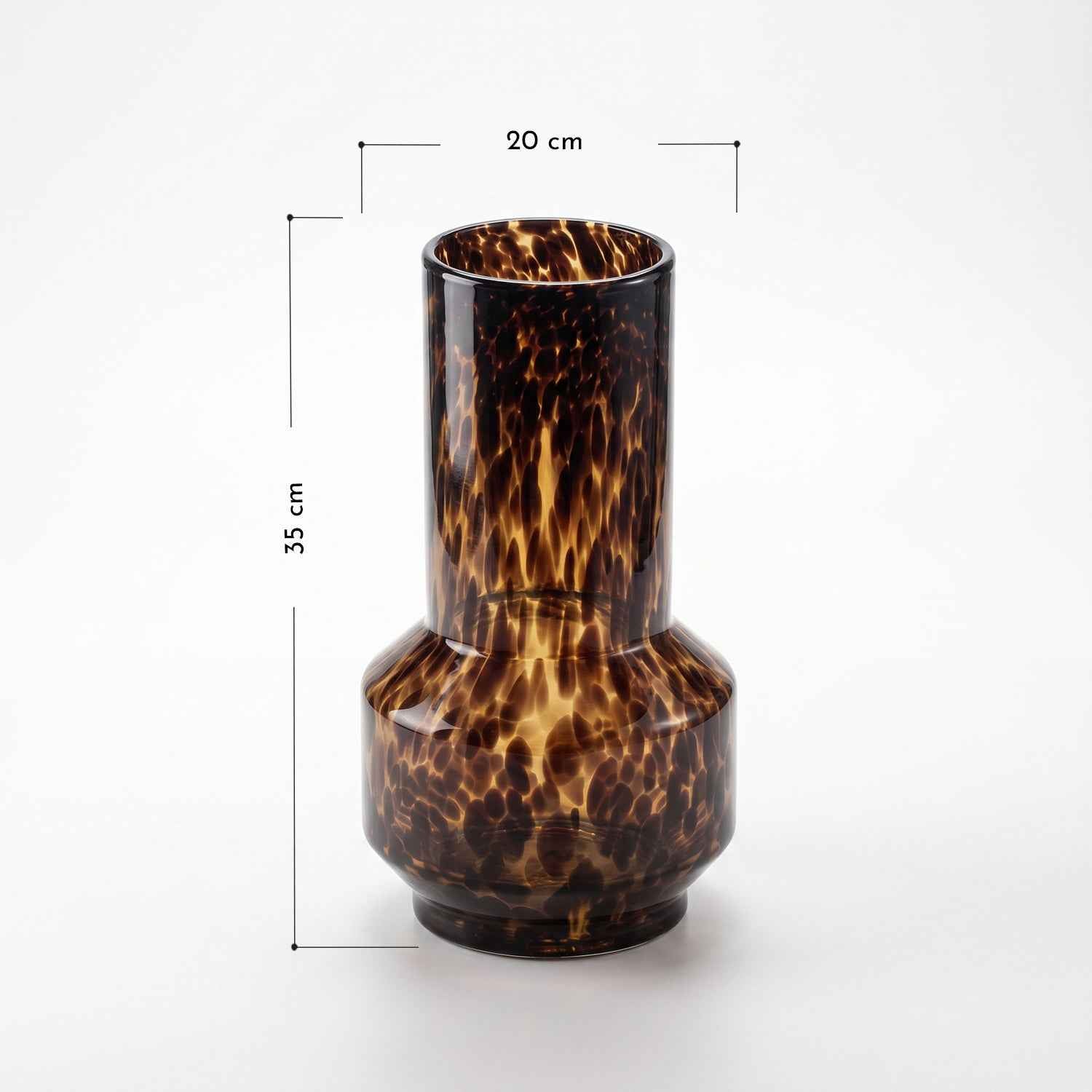 Bello Tortoiseshell Print Vase | Blown Glass, Cylindrical Design