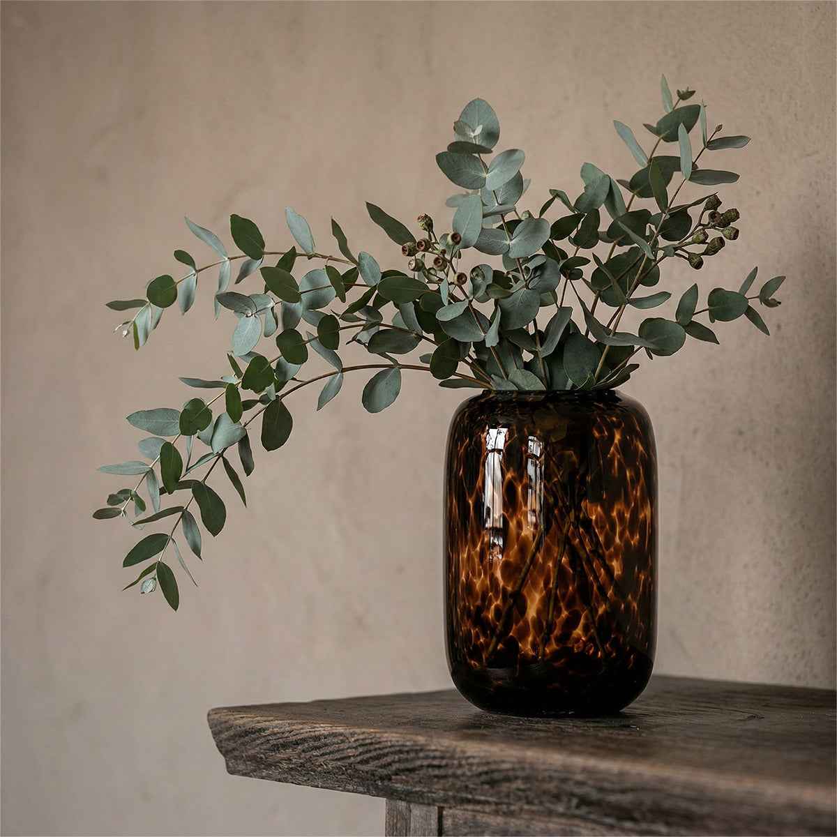Bello Turtle Shell Vase | Treated Glass, Soft Edge Design
